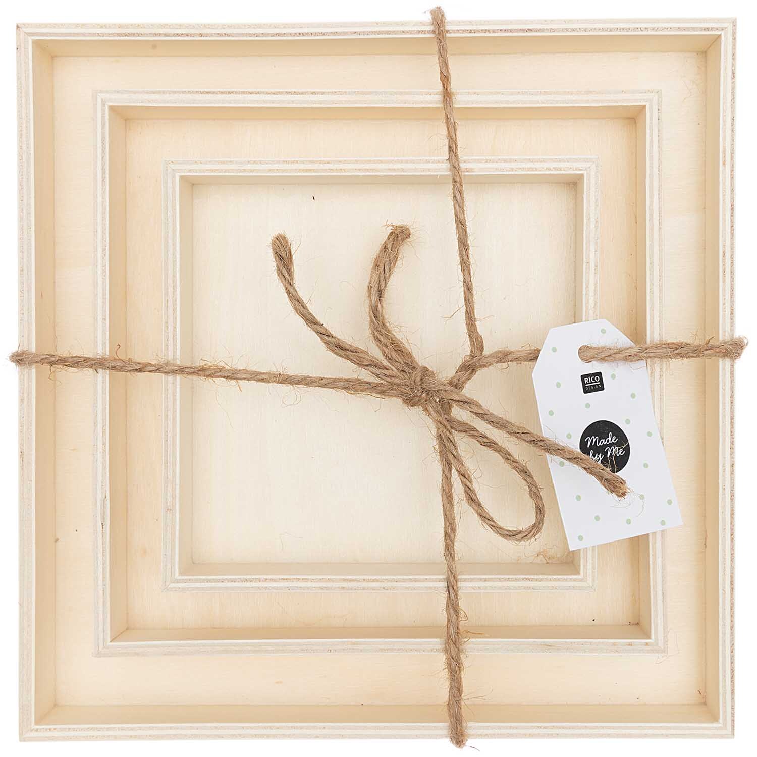 Holztablett quadratisch 3-teilig von Rico Design
