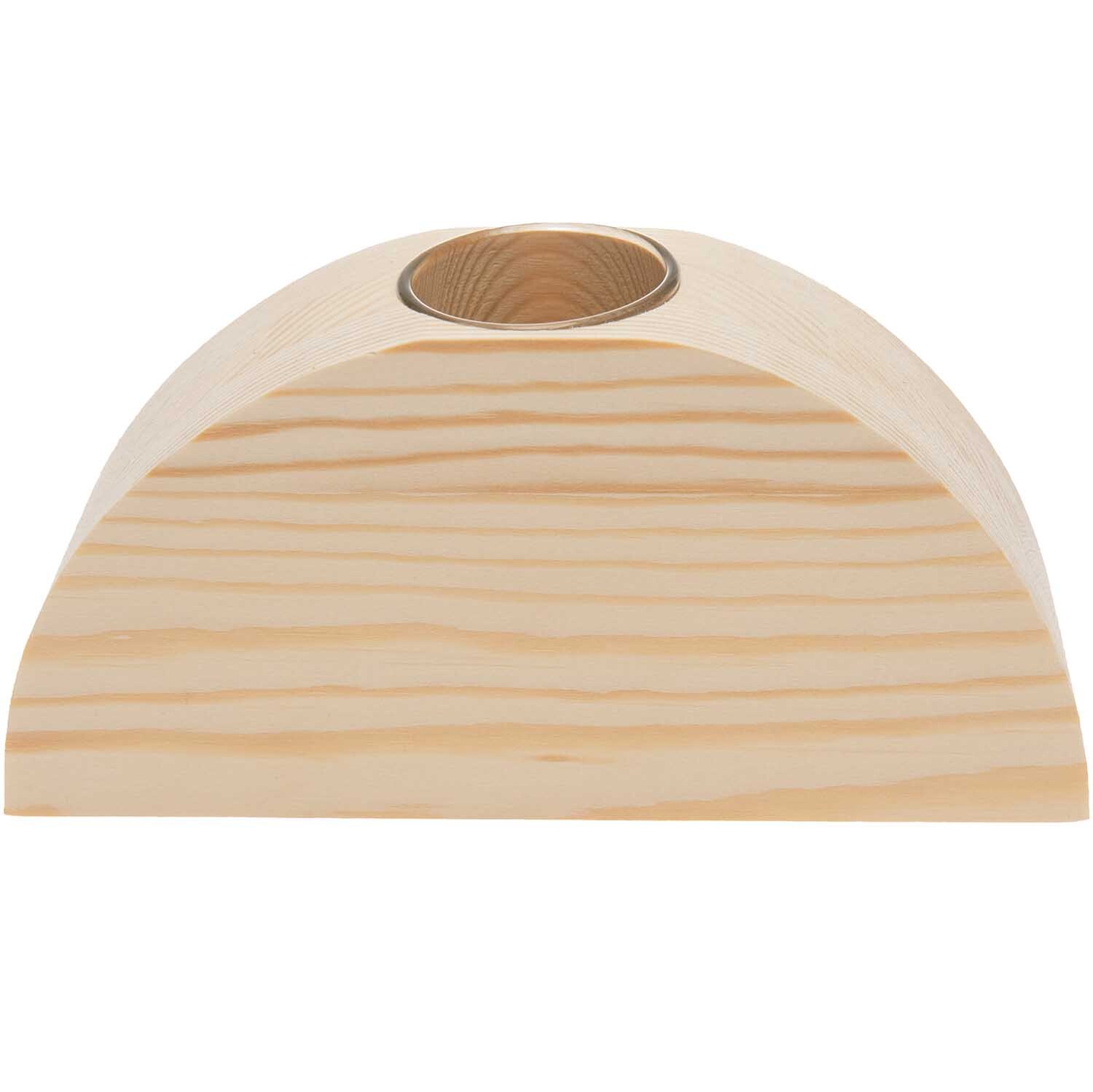 Holz-Regenbogen mit großer Glasvase von Rico Design, zeigt ein elegantes, halbkreisförmiges Design aus hellem Holz.