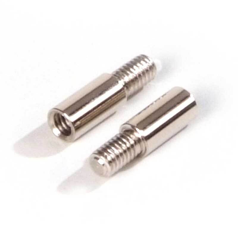 Verlängerungen für Schraubalben 10mm 2 Stück, silberne Metallstifte von goldbuch auf weißem Hintergrund.