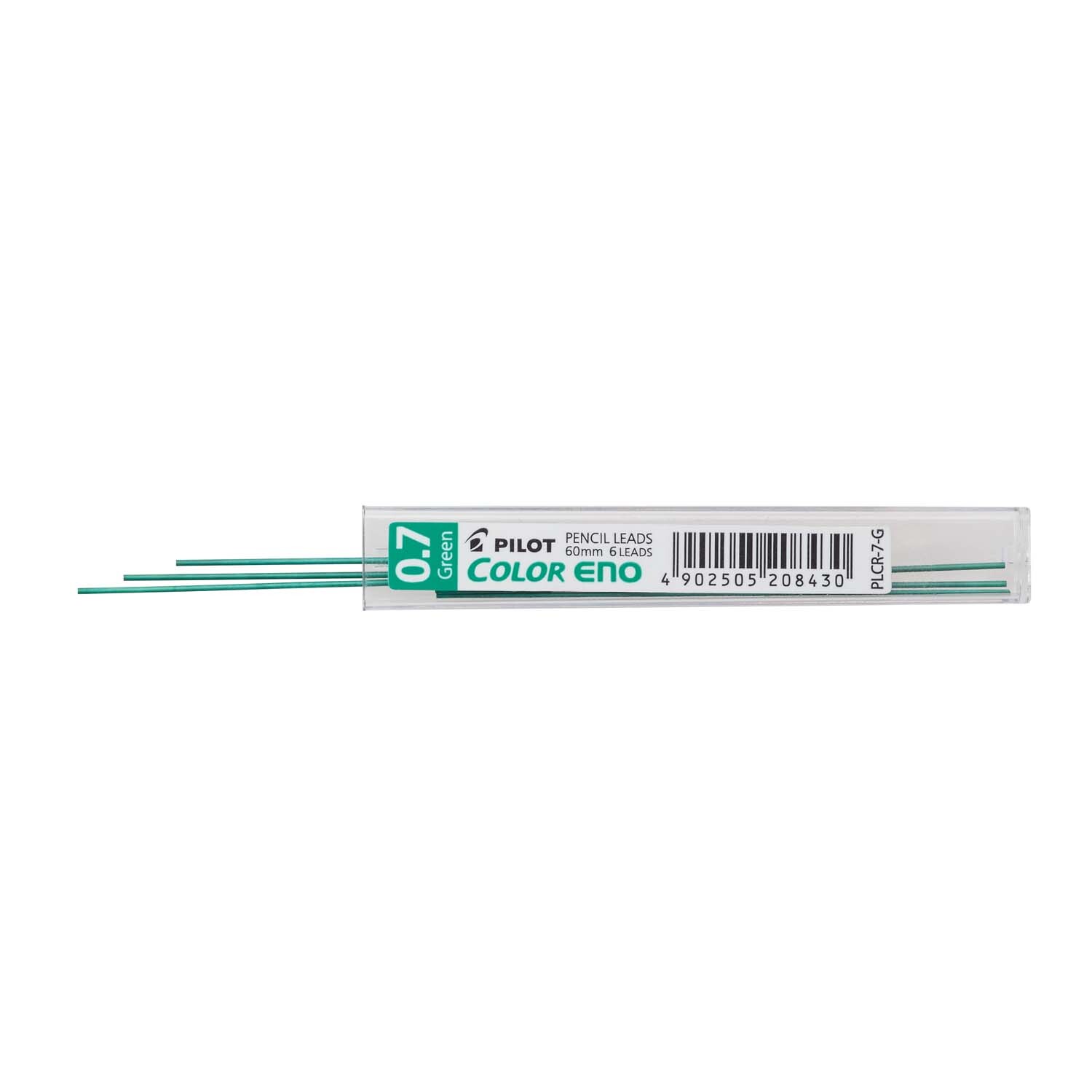 Color Eno Mine für Druckbuntstift 6 Stück, grüne Minen von PILOT in transparenter Verpackung. Ideal für präzises Zeichnen und Skizzieren.