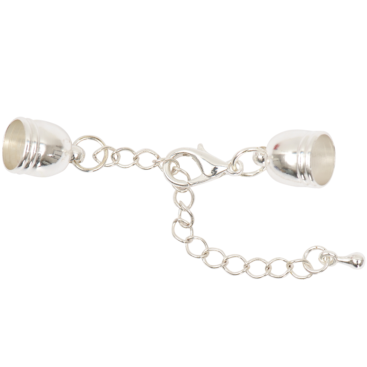 Endverschluss silber 10mm von Rico Design: Hochwertiger Verschluss mit Kettenelementen, ideal für Schmuckdesigns.