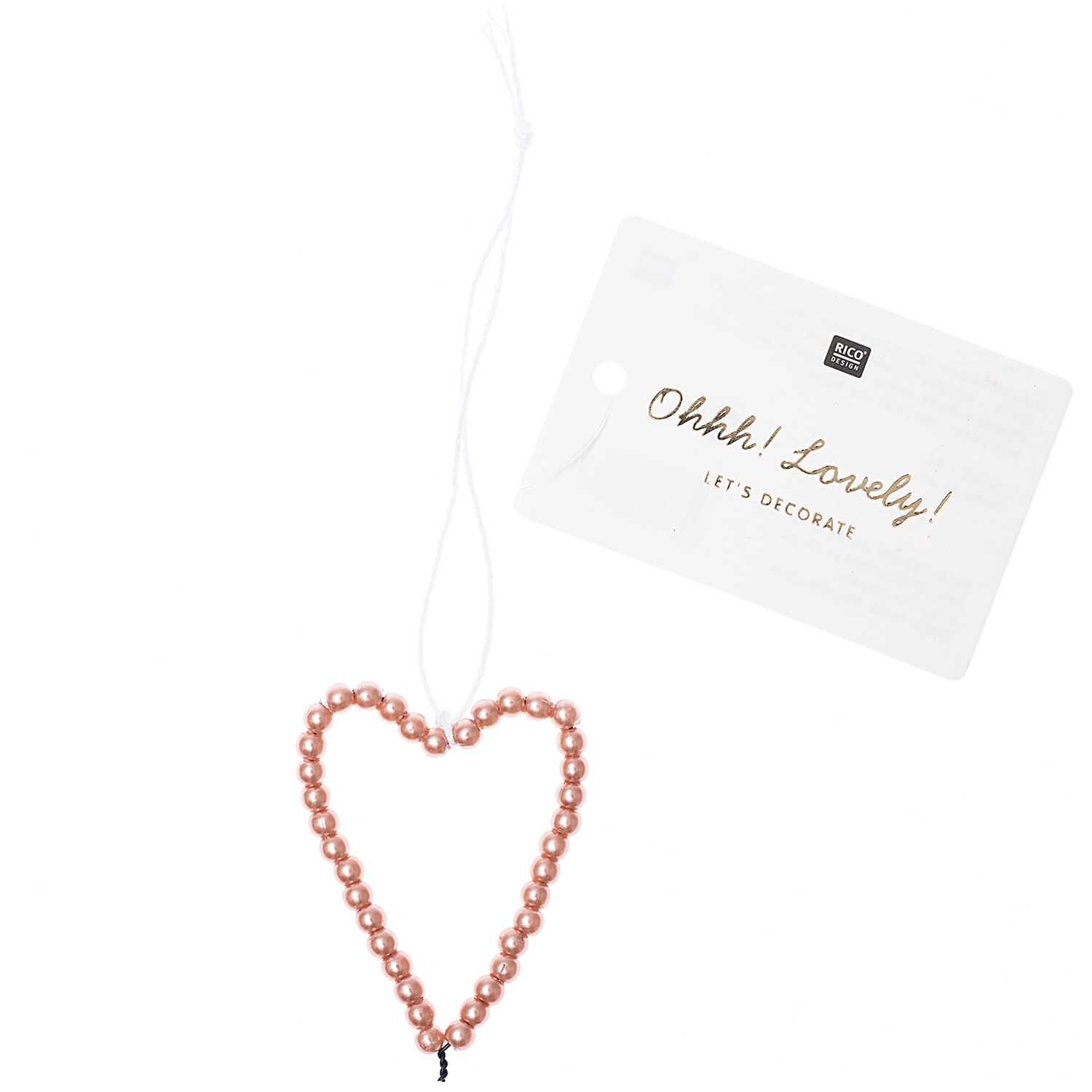 Perlenhänger Herz M rosegold von Rico Design