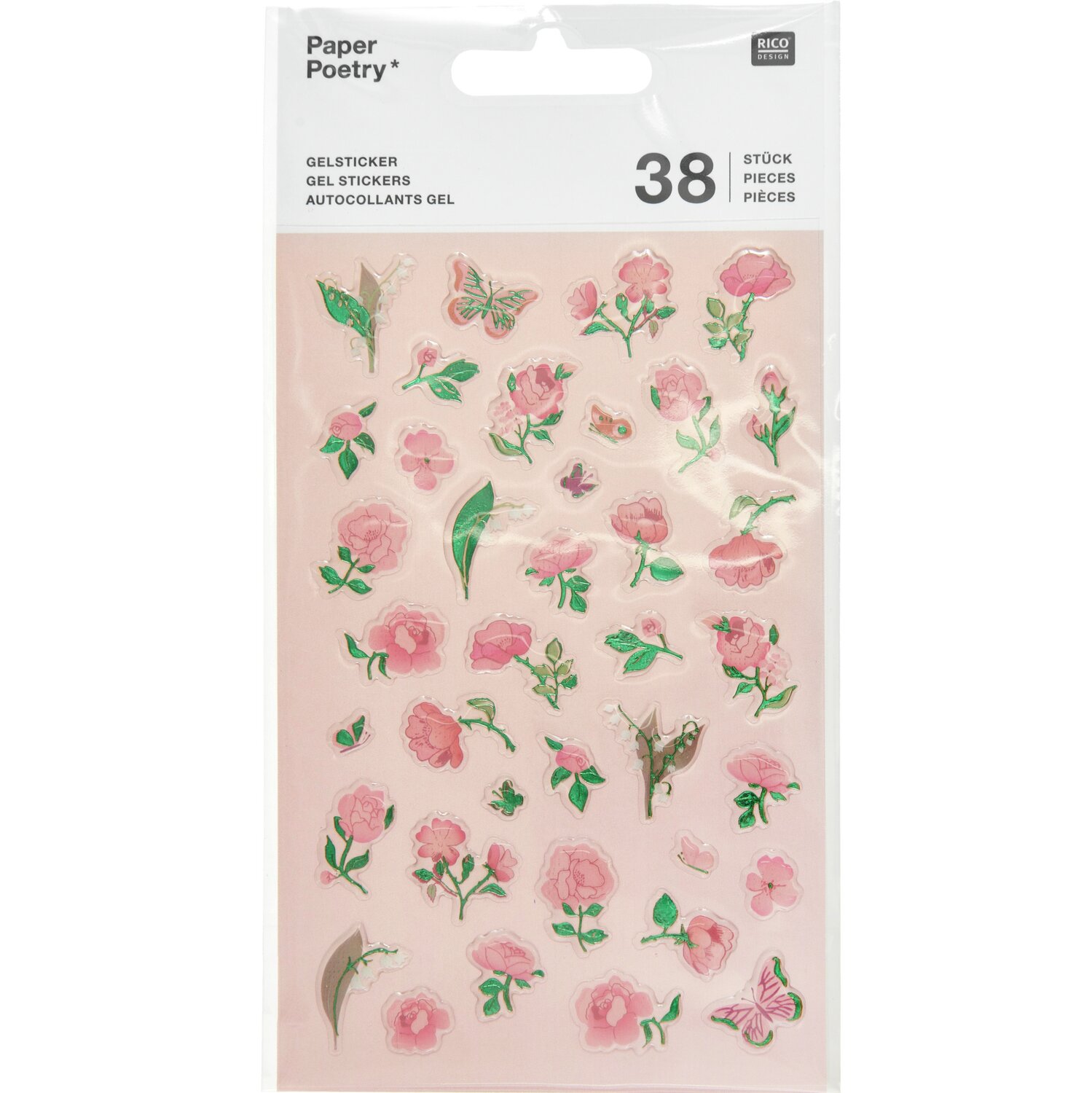 Paper Poetry Gel Sticker La Vie en Rose von Rico Design