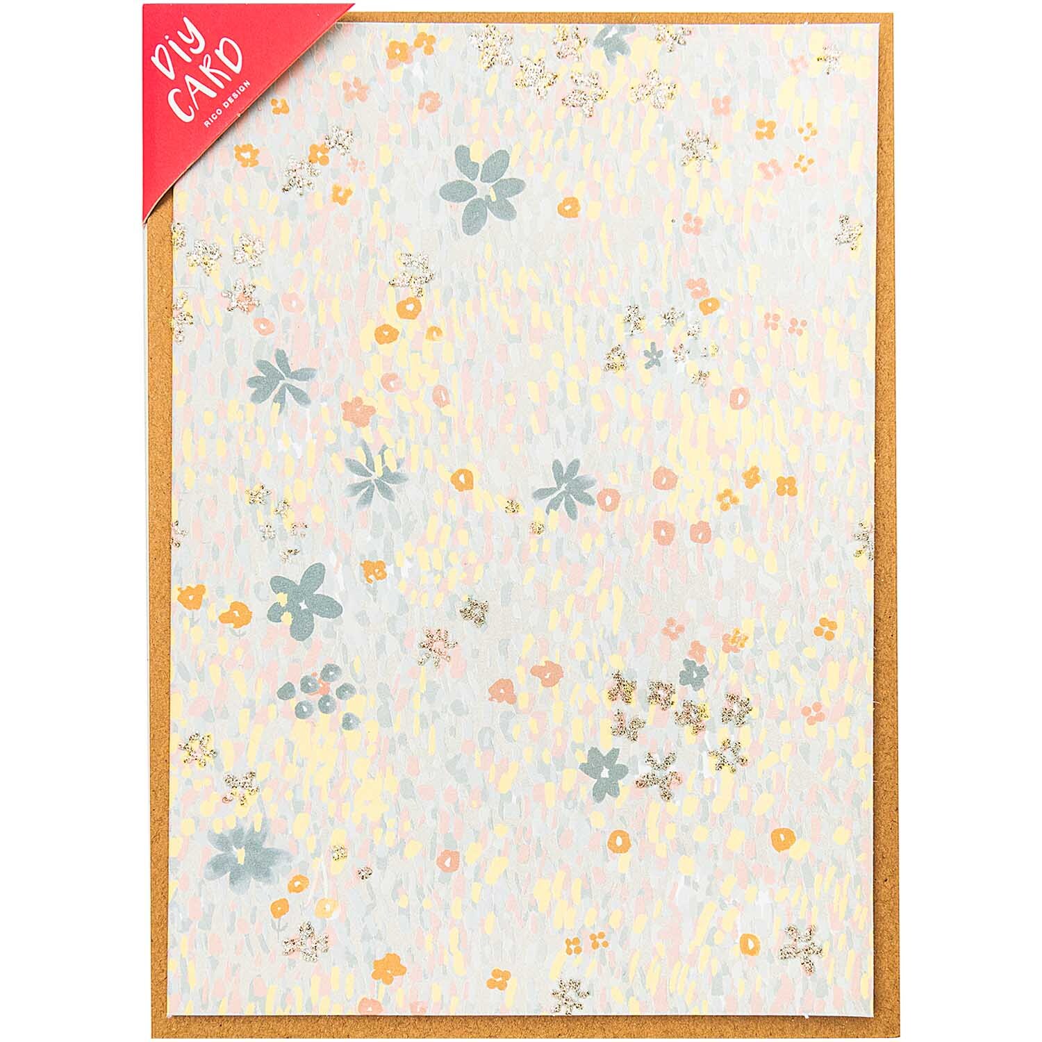 Paper Poetry Grußkartenset Crafted Nature Blumenwiese blau von Rico Design