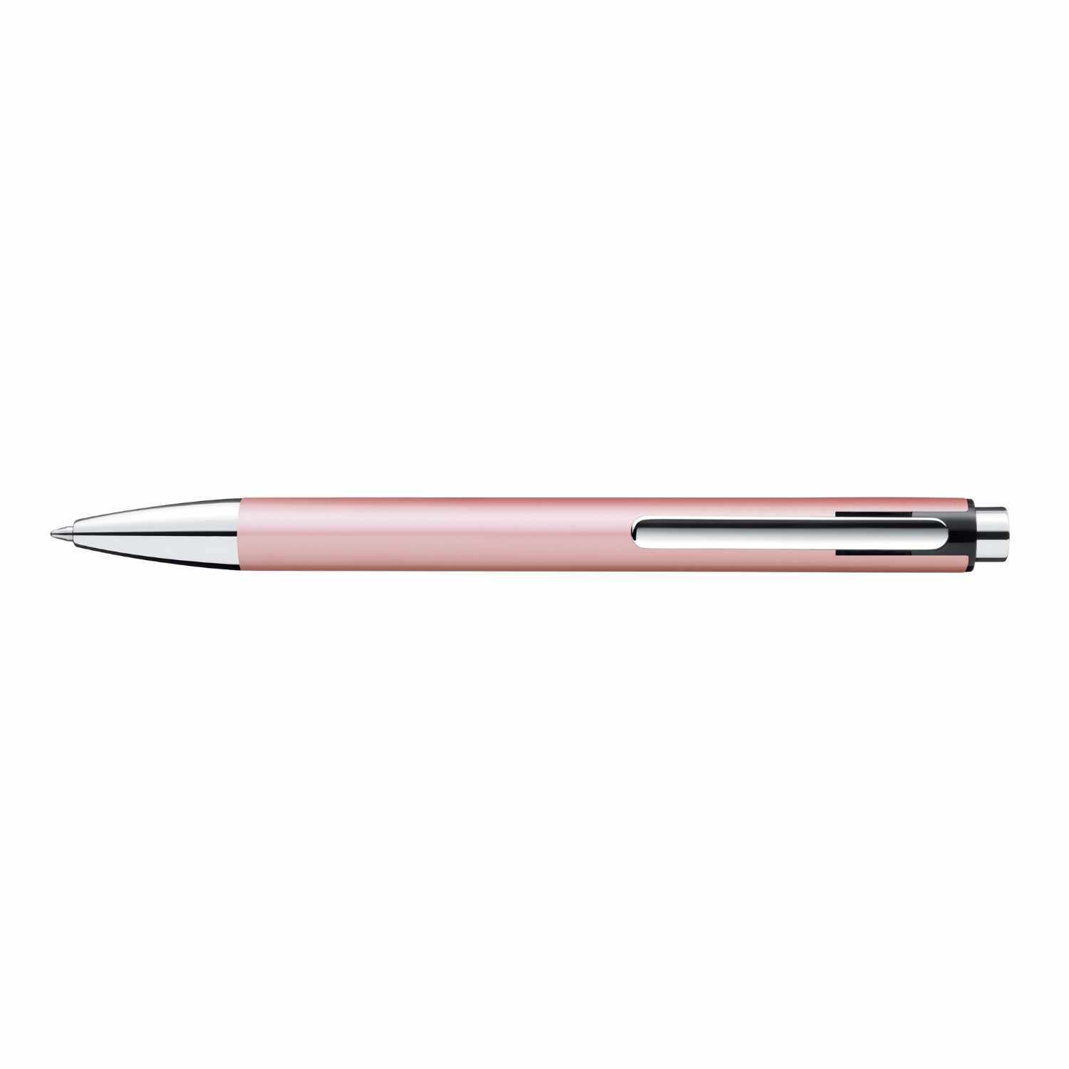 Kugelschreiber Snap Metallic K10 in elegantem Roségold von Pelikan, schlankes Design, seitliche Ansicht.