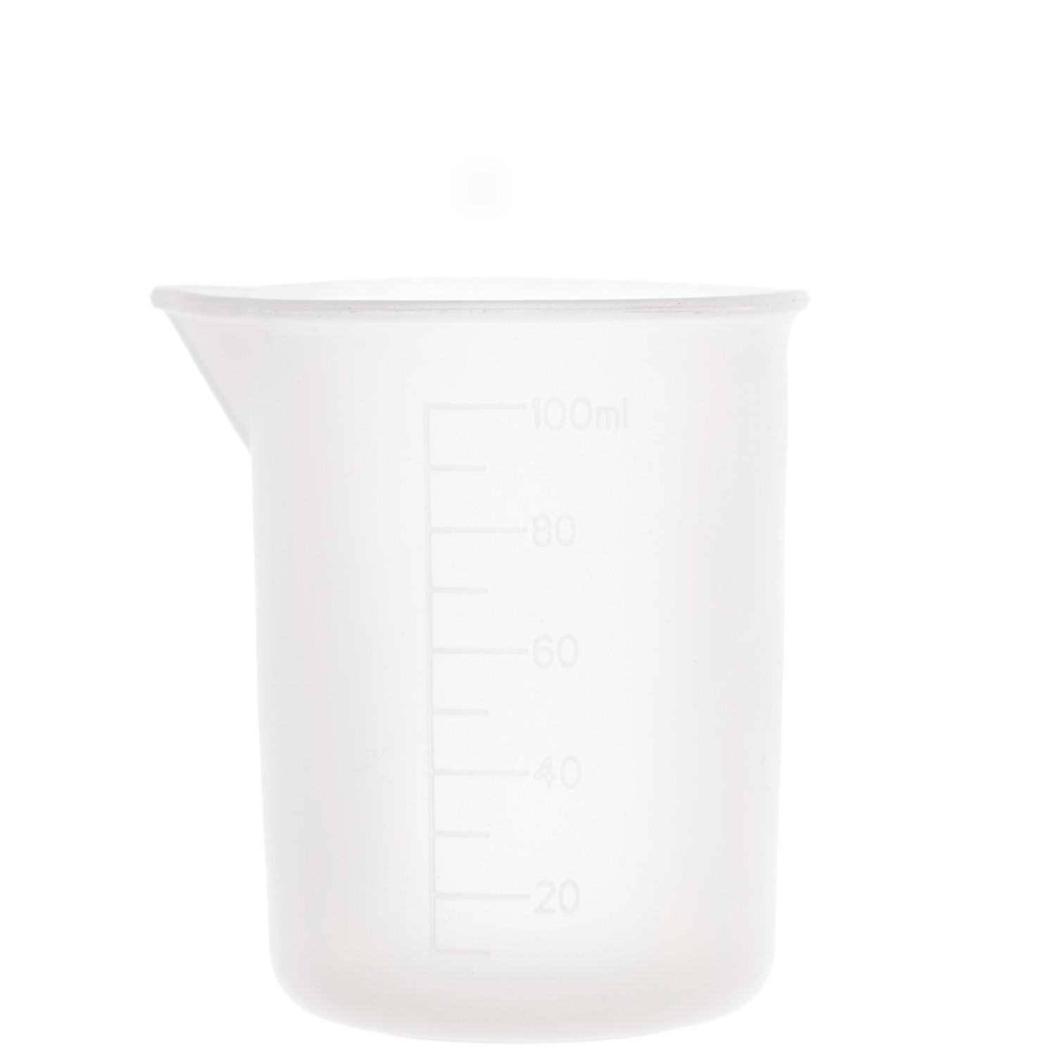 Messbecher-Set aus Silikon 100 ml & 350 ml, transparent, mit Skala für präzises Abmessen. Ideal für Küche und Labor.