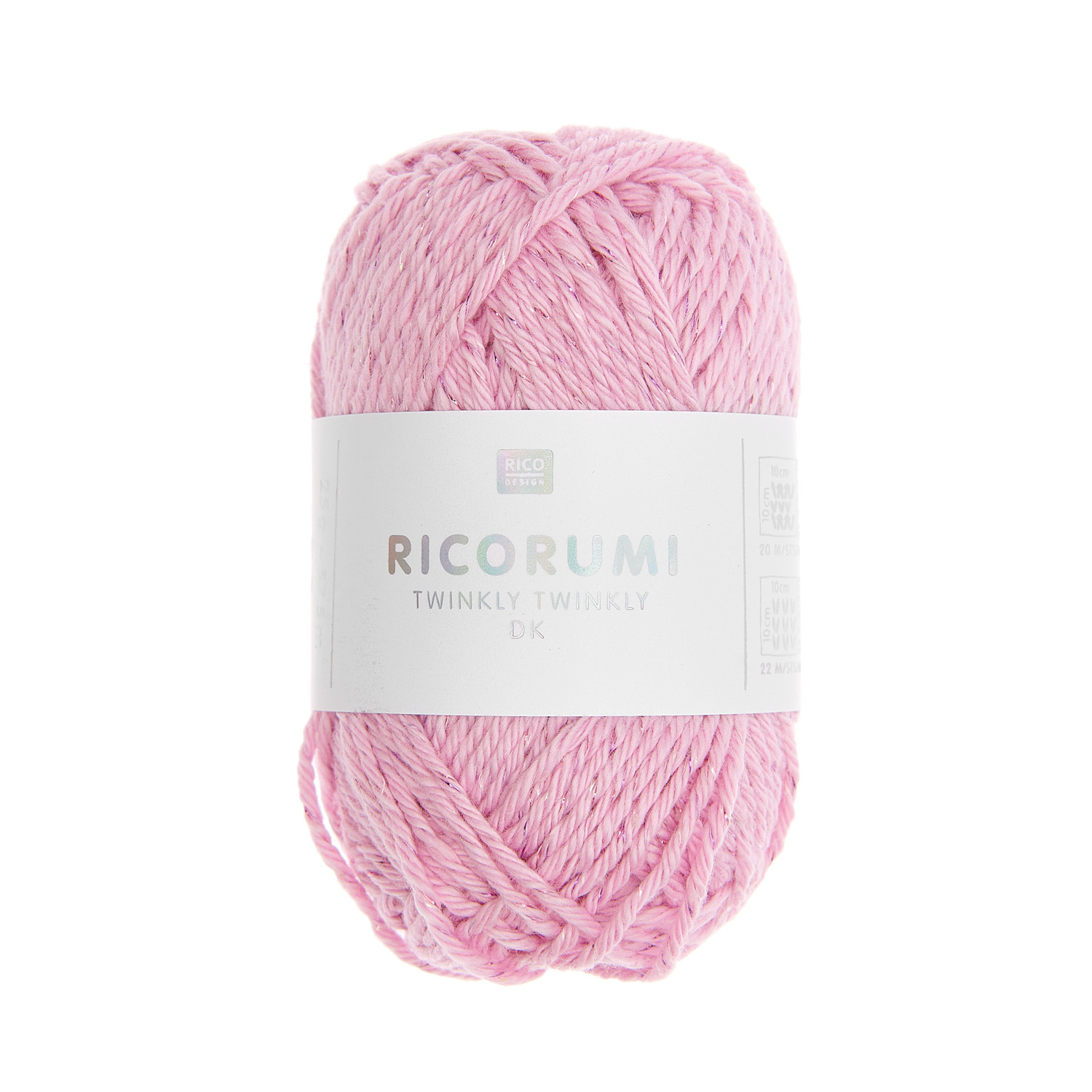 Ricorumi Twinkly Twinkly dk: Weiches rosa Garnknäuel von Rico Design, ideal für kreative Strickprojekte.