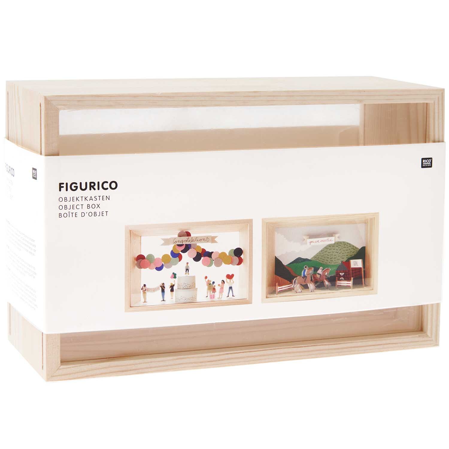Figurico Objektkasten mit 2 Acrylscheiben, ideal für kreative Präsentationen, von Rico Design.