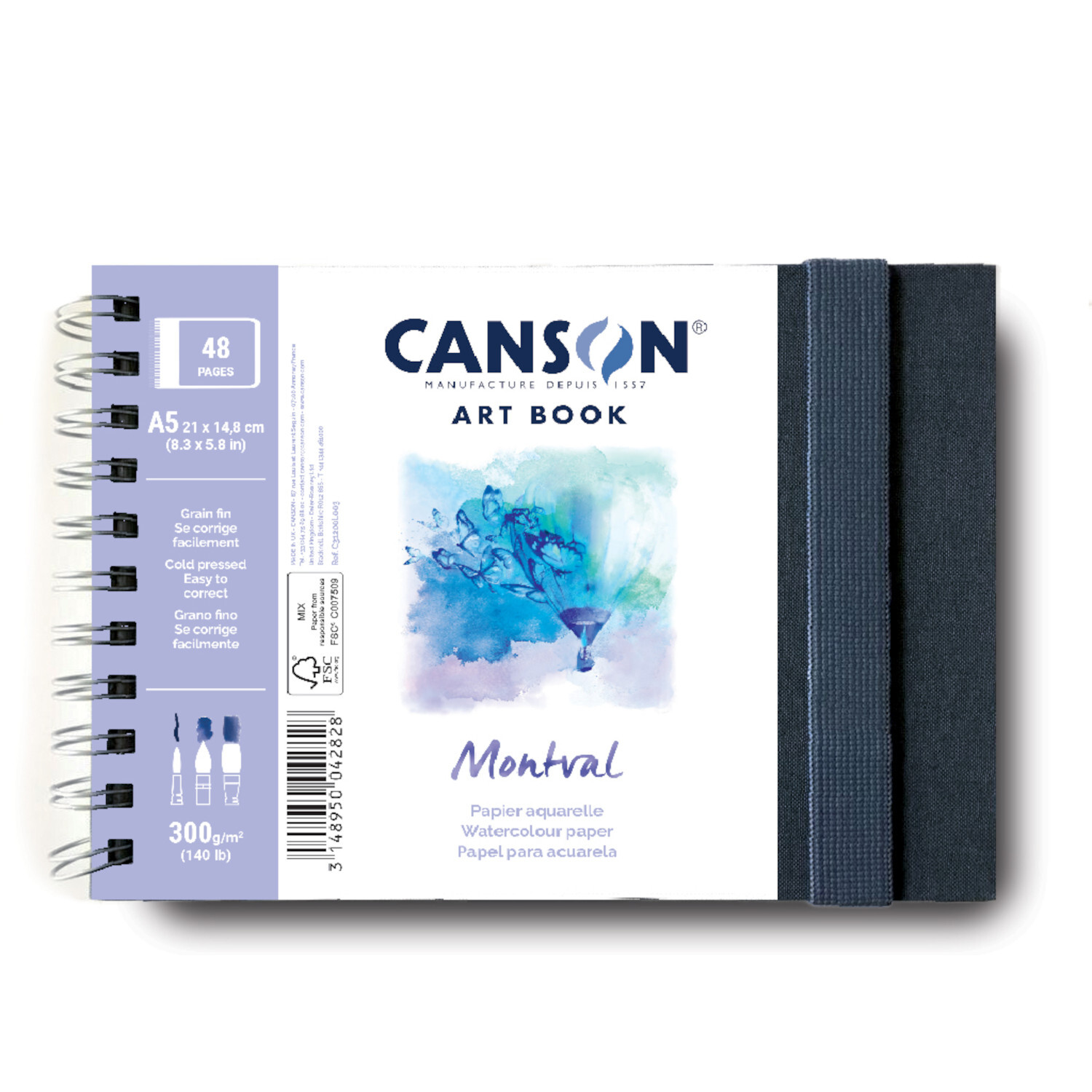 Montval Buch spiralgebunden: Ein hochwertiges DIN A5 Skizzenbuch von Canson mit 24 Blatt, ideal für Künstler.