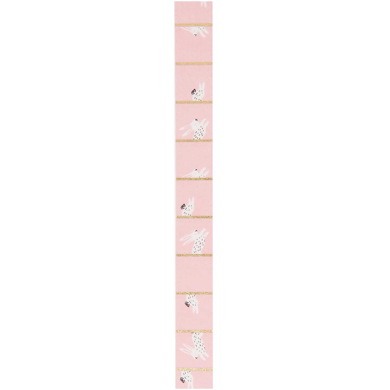 Paper Poetry Tape Bunny Hop zeigt ein zartes rosa Design mit Hasenmotiven von Rico Design. Ideal für kreative Projekte.