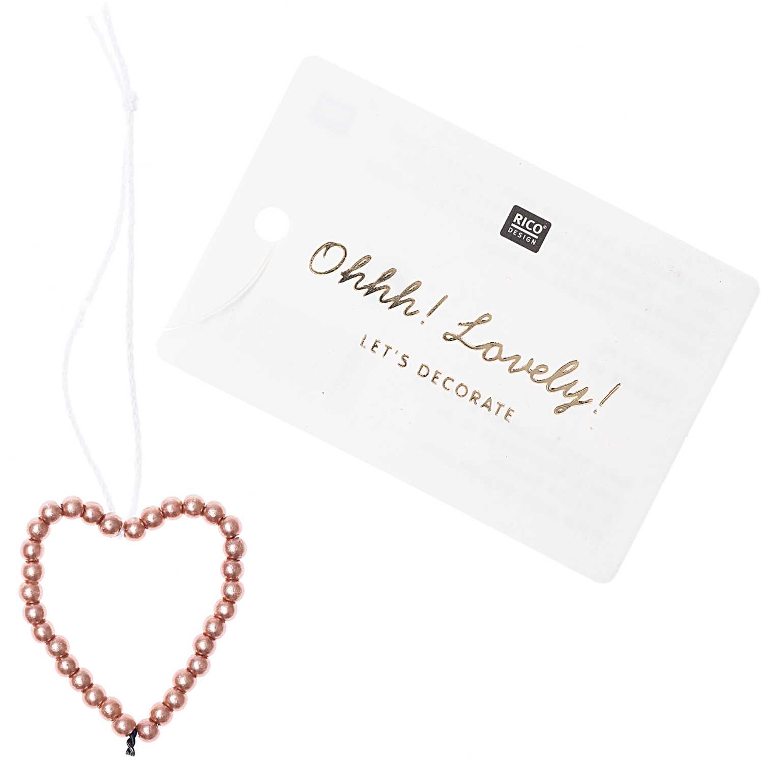 Perlenhänger Herz klein rosegold von Rico Design