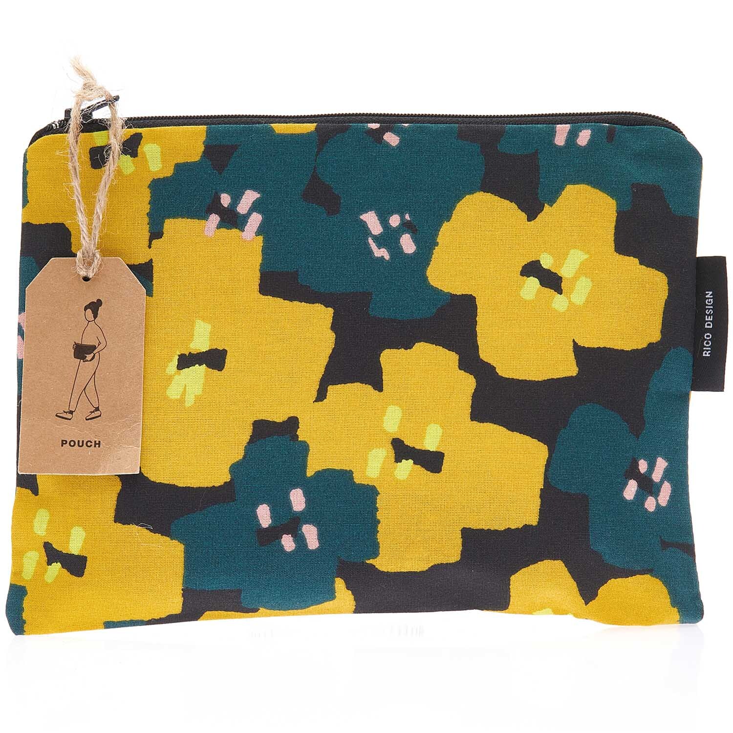 Pouch Okina Hana Blumenprint 17x23cm von Rico Design