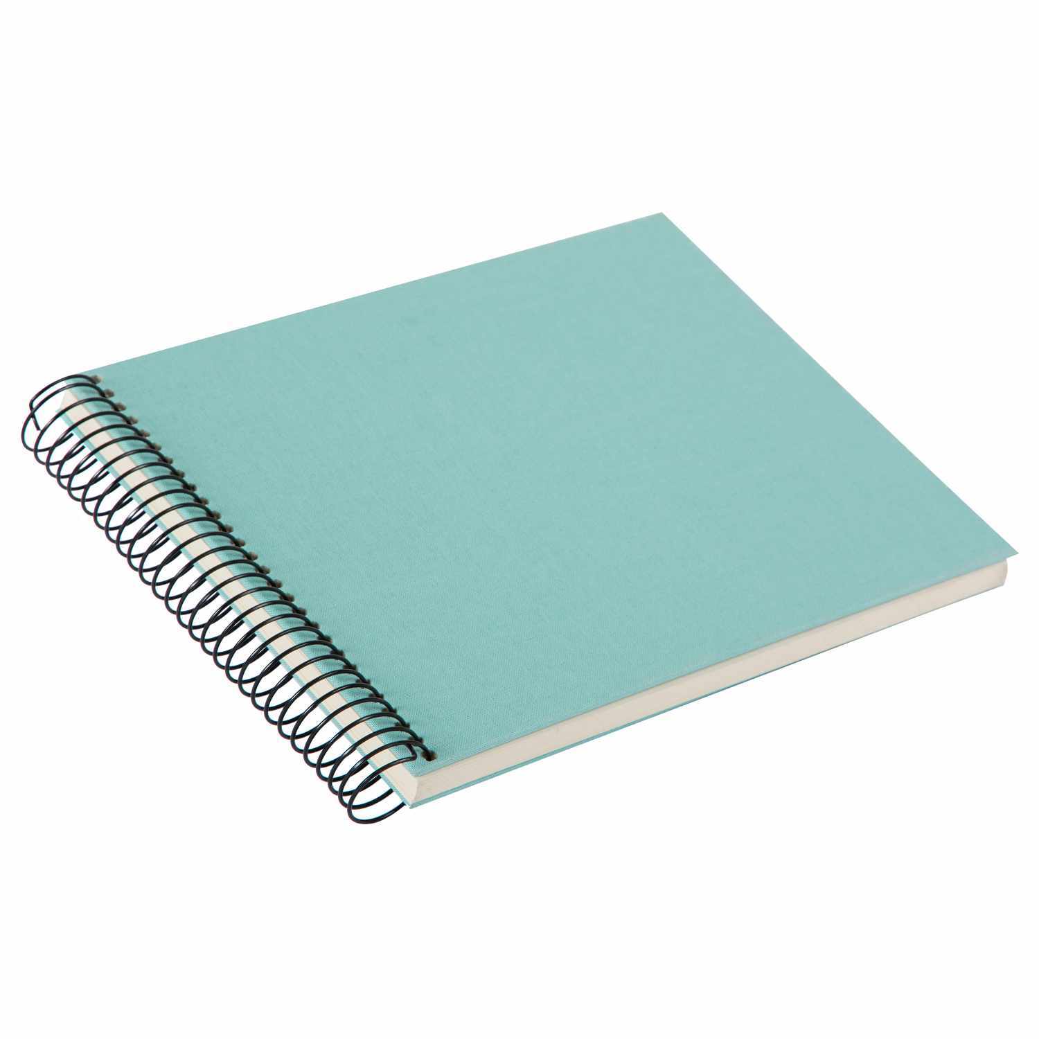 Spiralalbum 24x17cm Leinen 40 weiße Seiten Farbe Aqua von Goldbuch Georg Brückner 