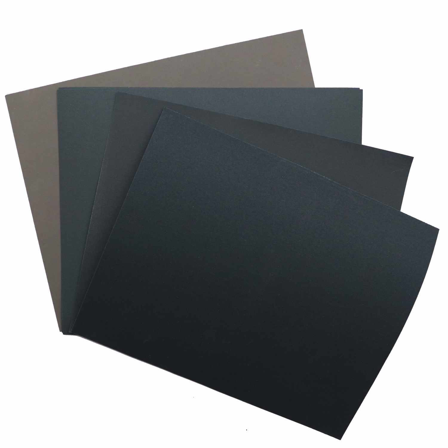 Schleifpapier sehr fein 8er-Set 11,5x14cm von Glorex, in verschiedenen dunklen Farbtönen, ideal für präzises Schleifen.
