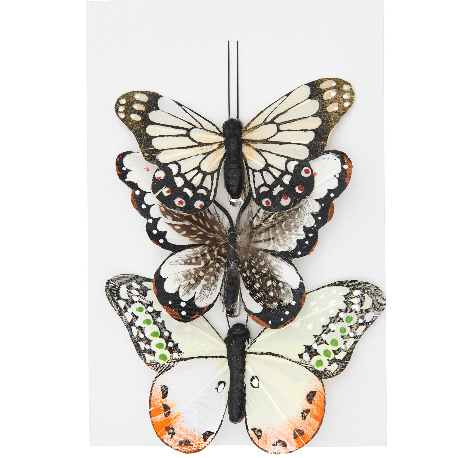 Schmetterling mit Clip Orange  8,5–10,5cm 3 Stück von Rico Design