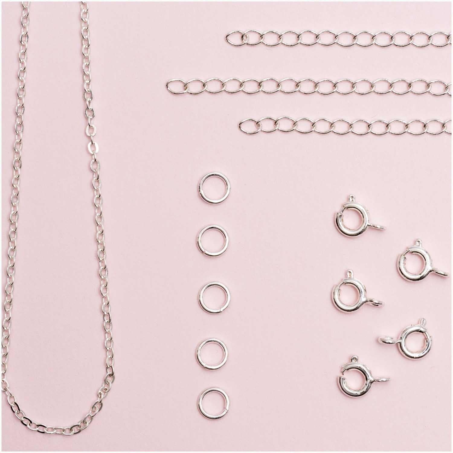 Federring-Verschlüsse und Ketten silber 14-teilig von Rico Design