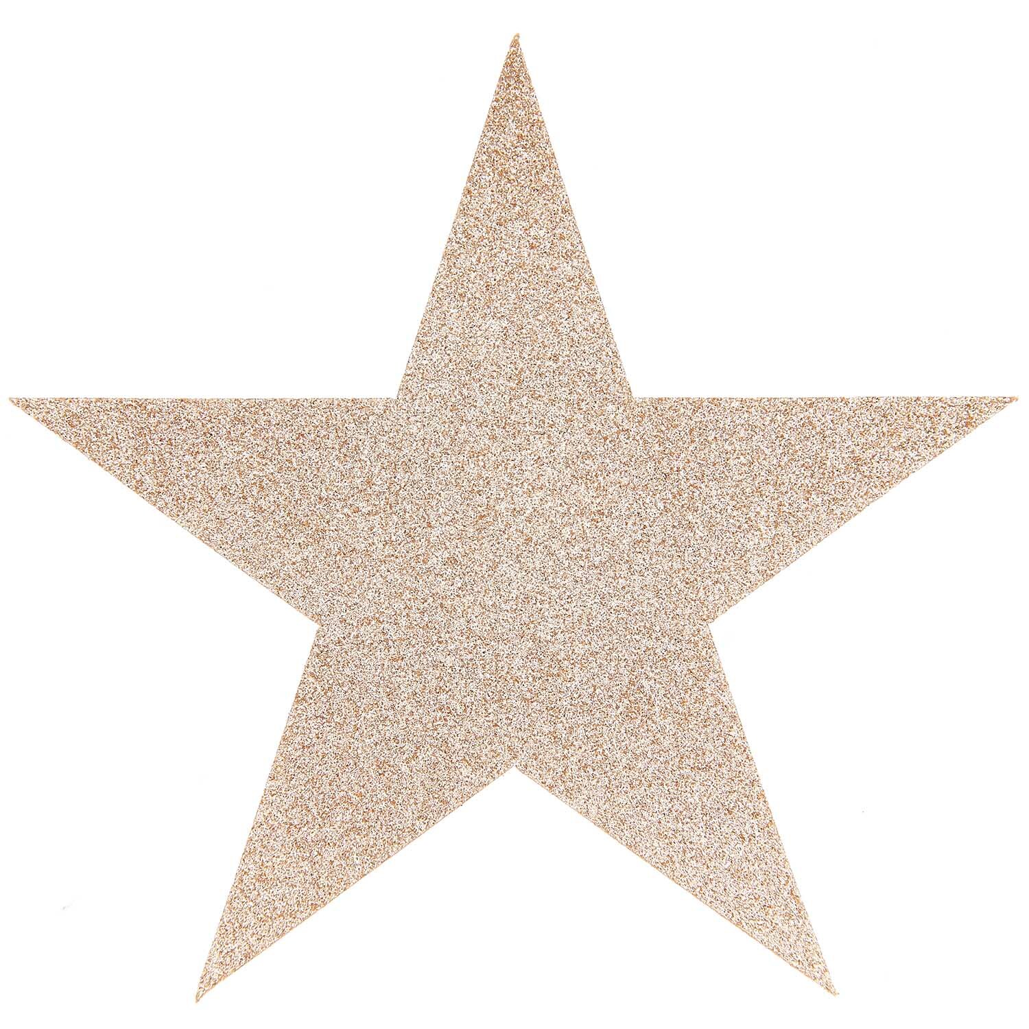 Filz Untersetzer Sterne 19x18cm 6 Stück von Rico Design in Sternform, goldfarben, auf weißem Hintergrund.