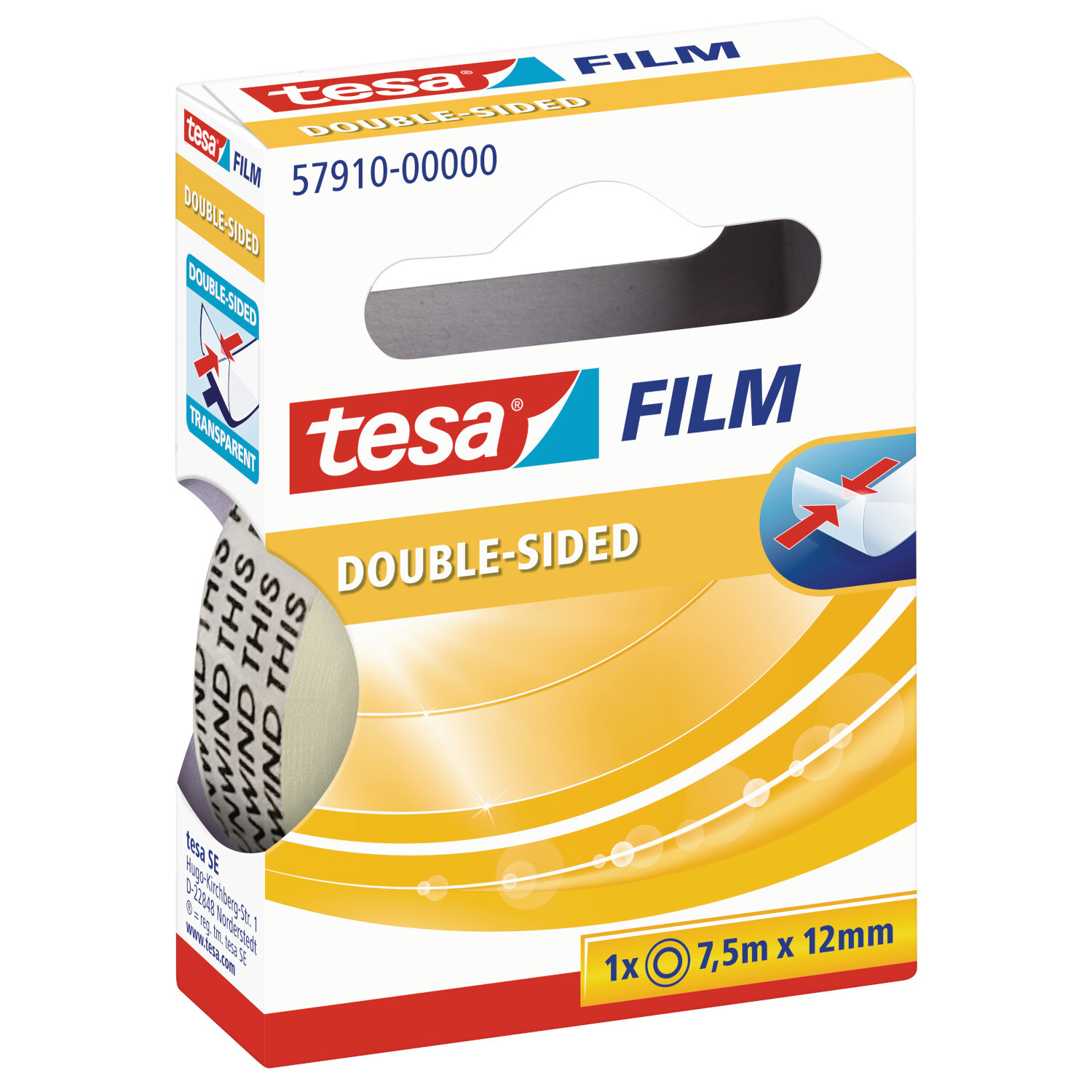 tesa film® Doppelseitiges Klebeband 12mm  7,5m von Tesa