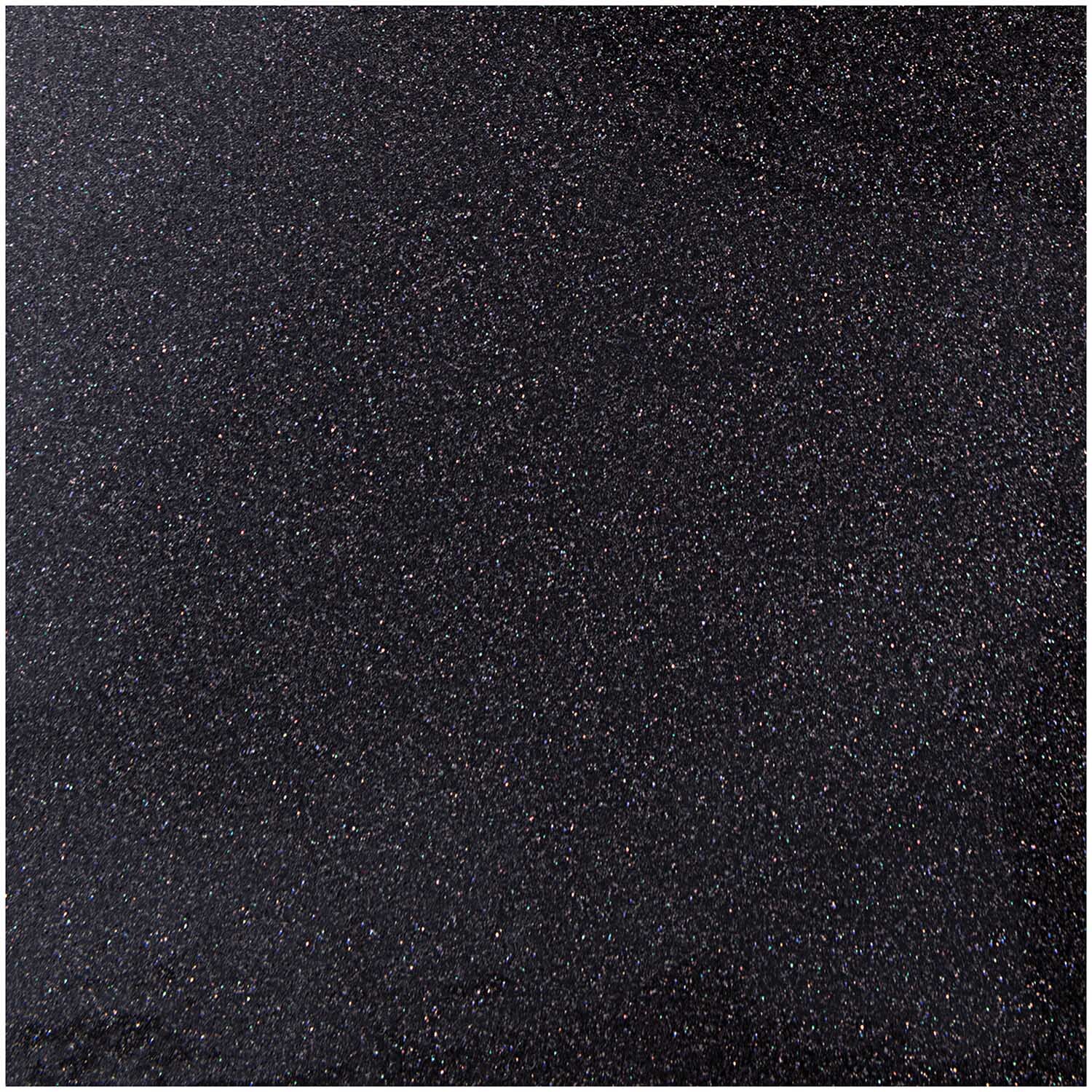 Bügelbogen für eigene Motive in schwarz glitter von Rico Design, 15x18,5cm. Zeigt eine glitzernde, schwarze Oberfläche.
