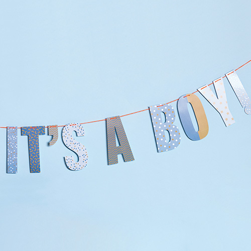 Girlande mit It's a boy Schriftzug