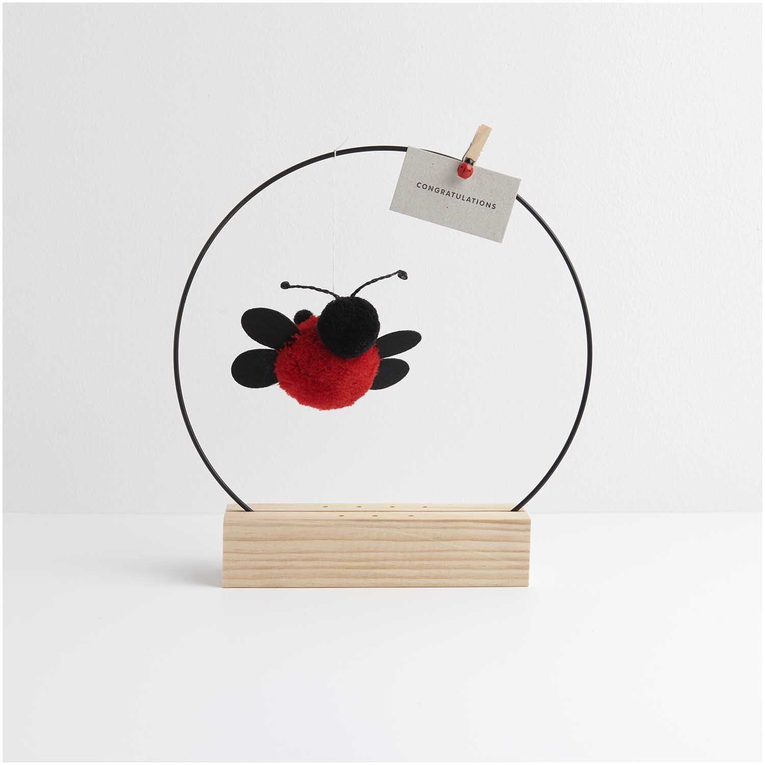 Pompon Marienkäfer zum Aufhängen 9x12x5cm von Rico Design