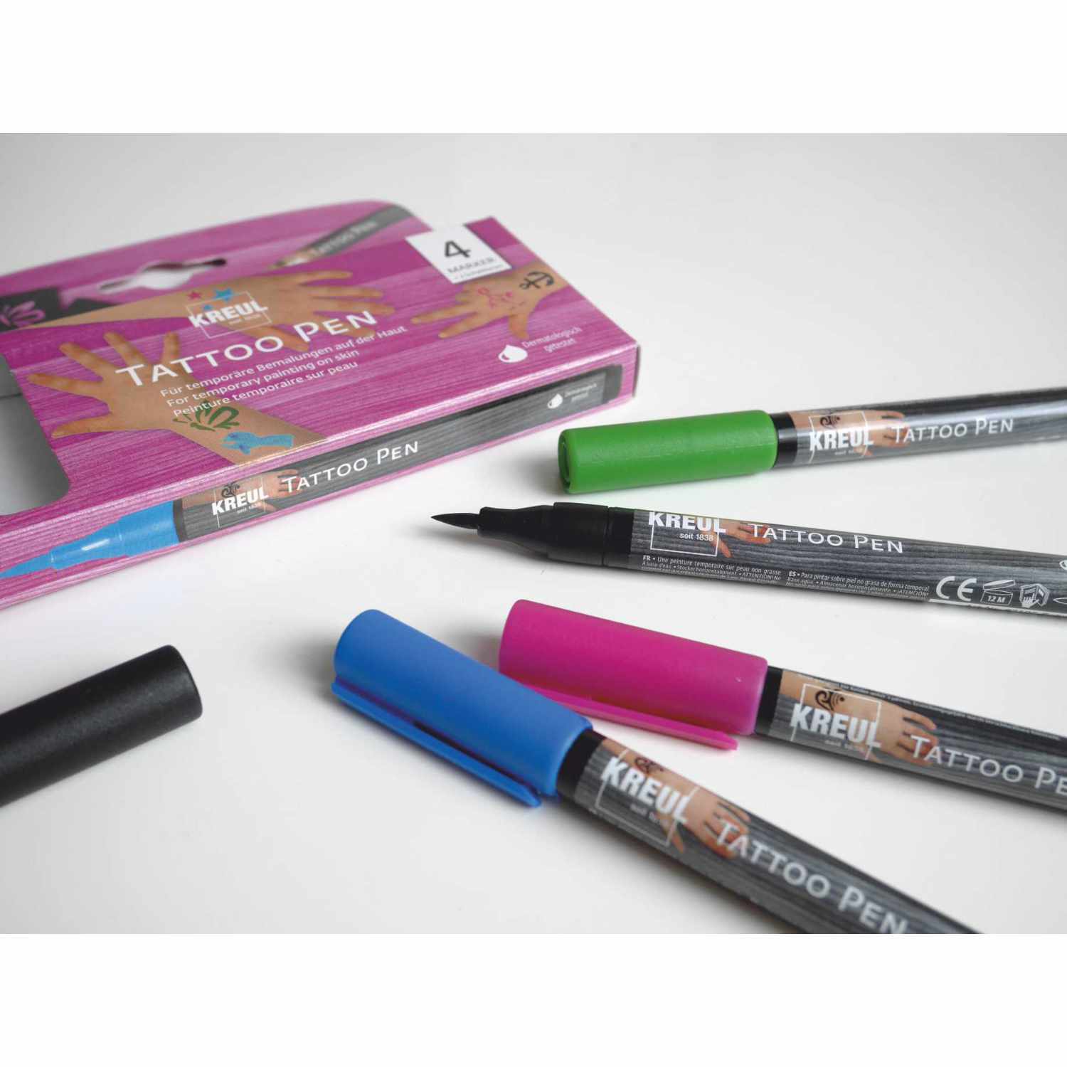 Tattoo Pen 4er-Set Anker,Sterne und Schmetterling von C.Kreul 