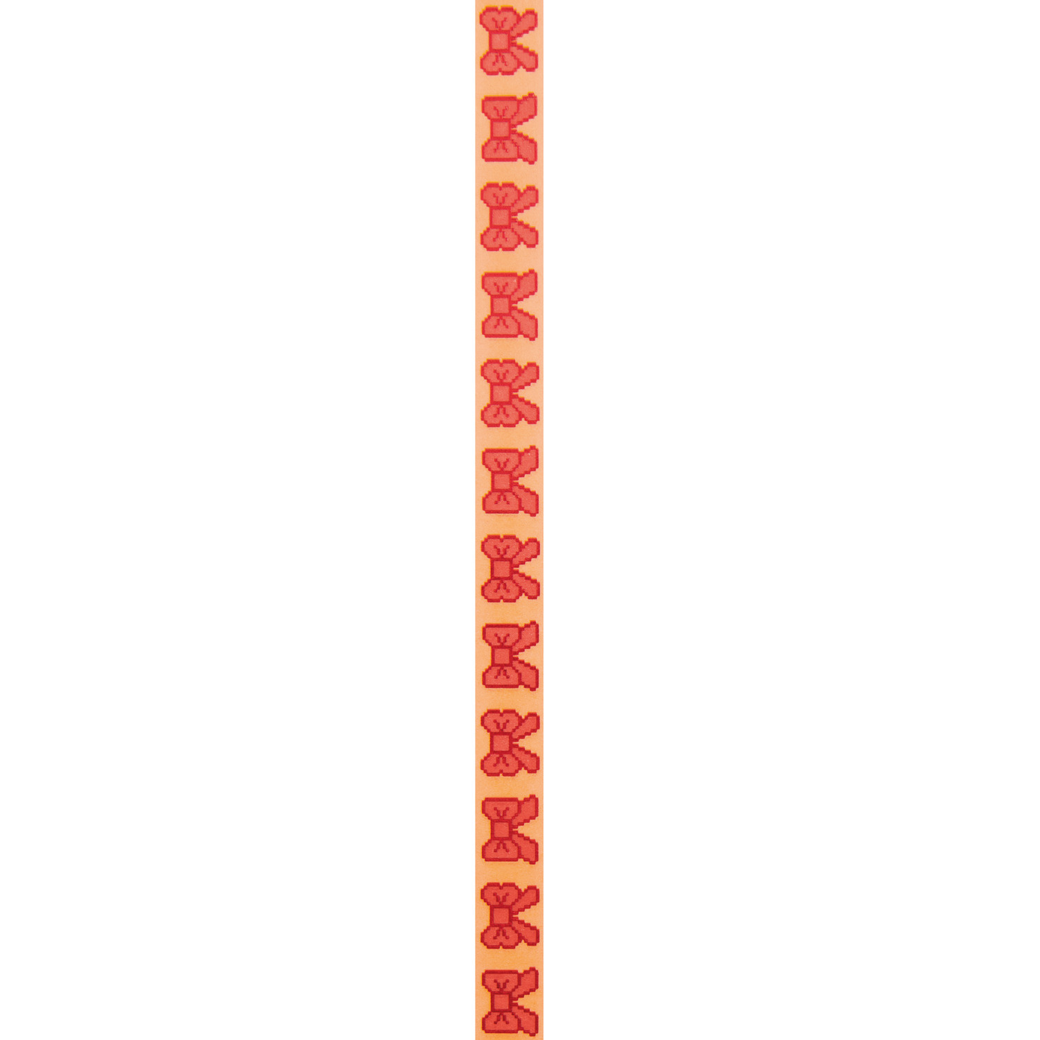 Paper Poetry Tape Schleifen Pixel Rot von Rico Design, 1,5cm x 10m, zeigt rote Schleifenmuster.