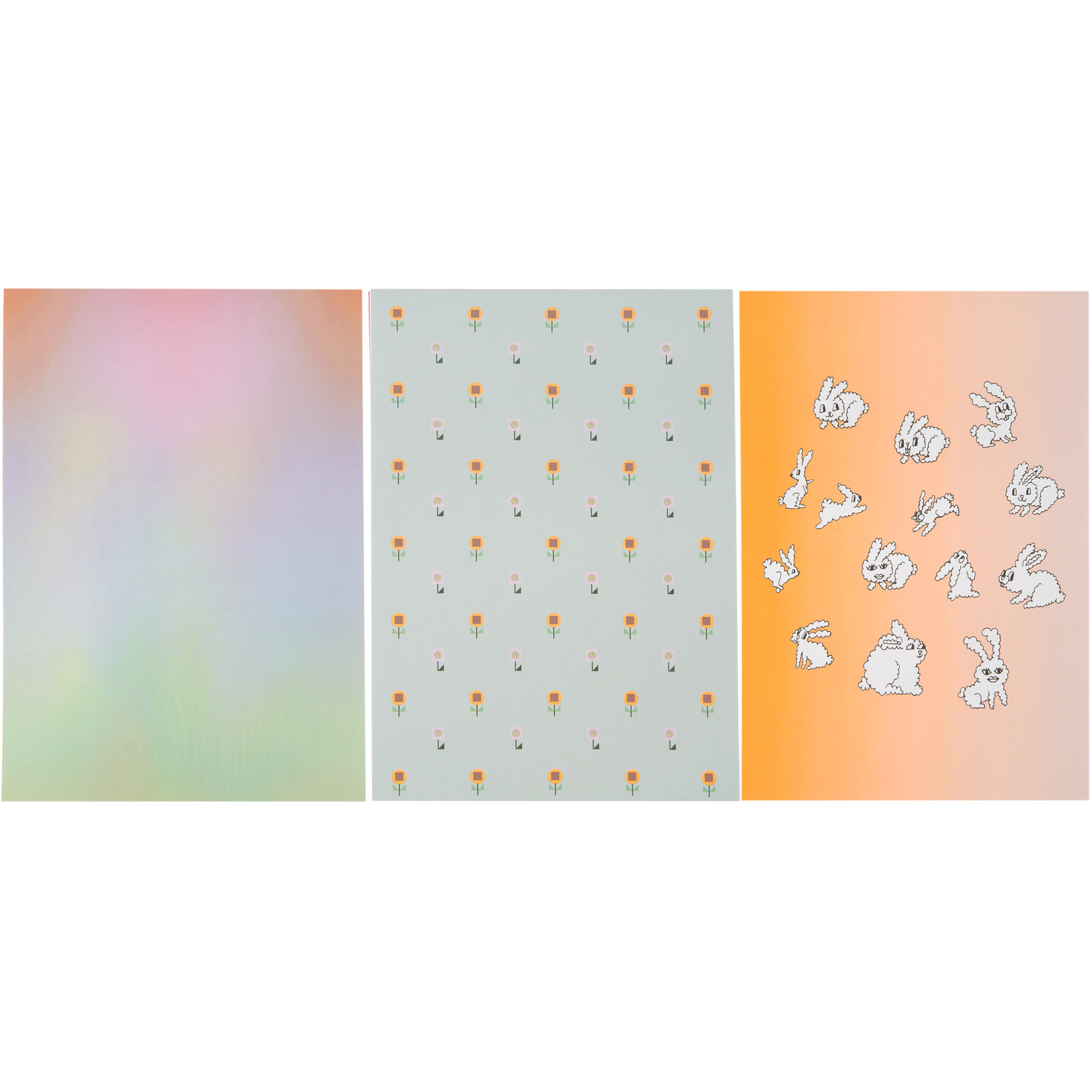 Paper Poetry Motivpapierblock Flower Power mit bunten Mustern, Blumen und Hasen von Rico Design.