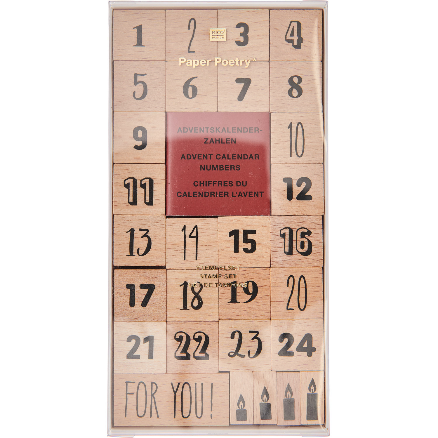 Paper Poetry Stempelset Adventskalenderzahlen 30-teilig von Rico Design
