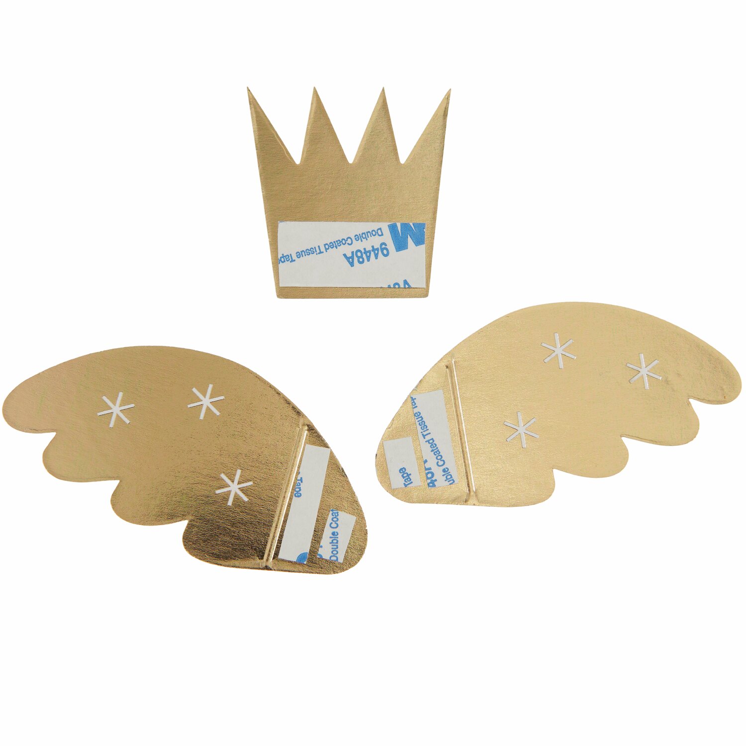 Geschenkboxen-Set Engel: Goldene Flügel und Krone, 6-teilig von Rico Design, ideal für festliche Anlässe.