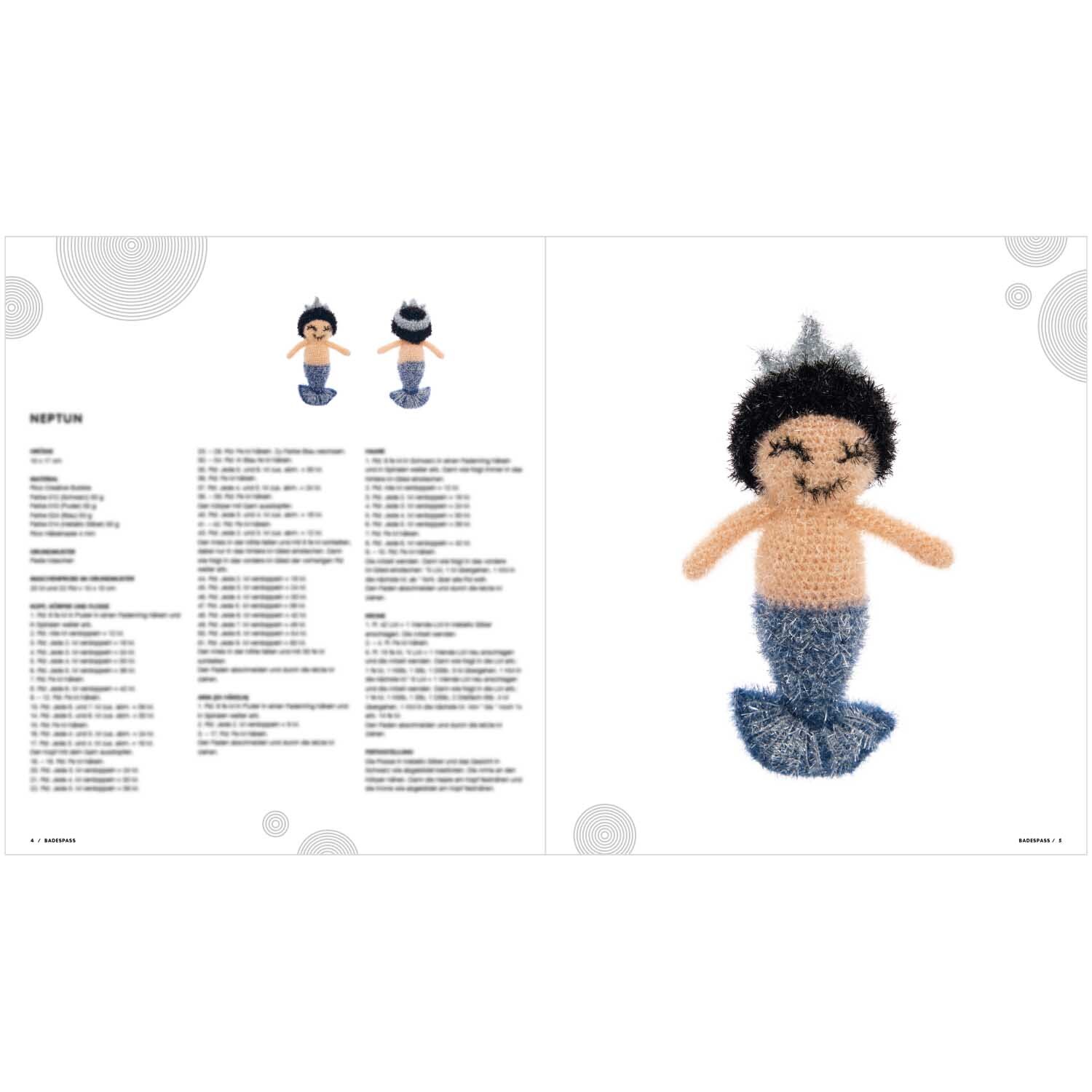 Creative Bubble - Bubble Badespaß: Strickanleitung für eine Meerjungfrau-Puppe von Rico Design.