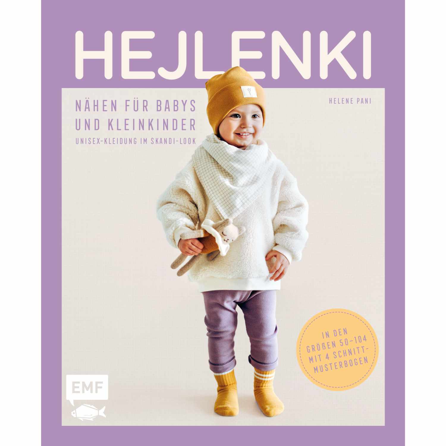 HEJLENKI - Nähen für Babys und Kleinkinder: Kind in skandinavischer Kleidung mit Mütze und Schal. Marke EMF.