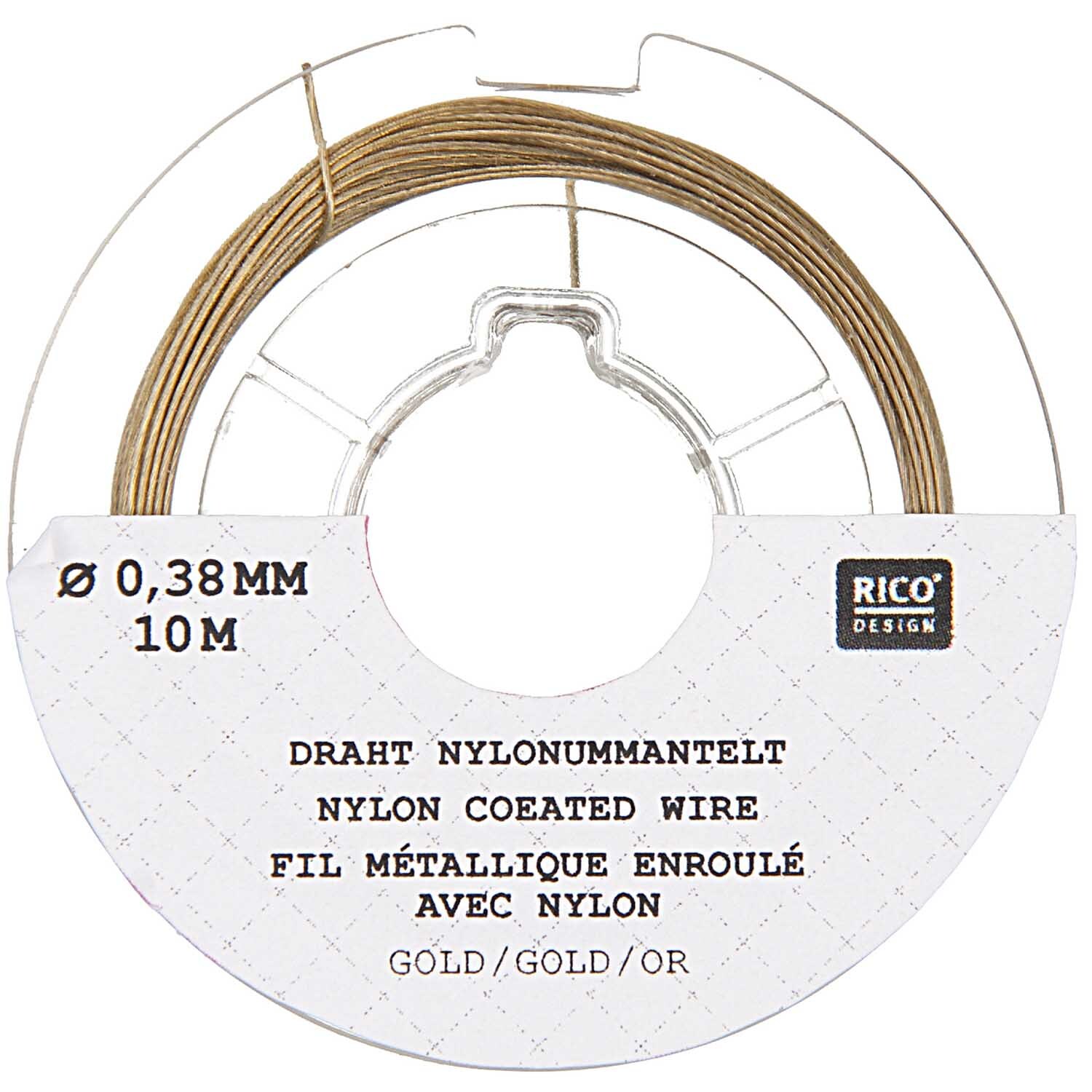 Edelstahlseide 0,38mm 10m Farbe Goldfarbig von Rico Design