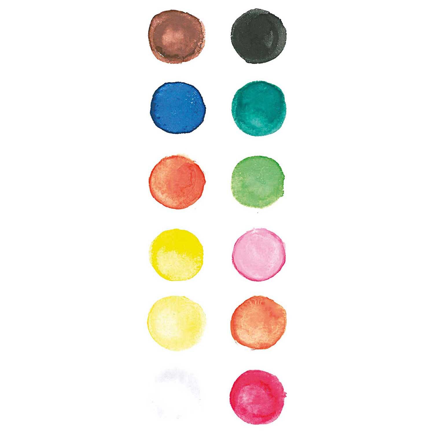 Basic Water Colours Wasserfarbkasten 12 Farben von Rico Design