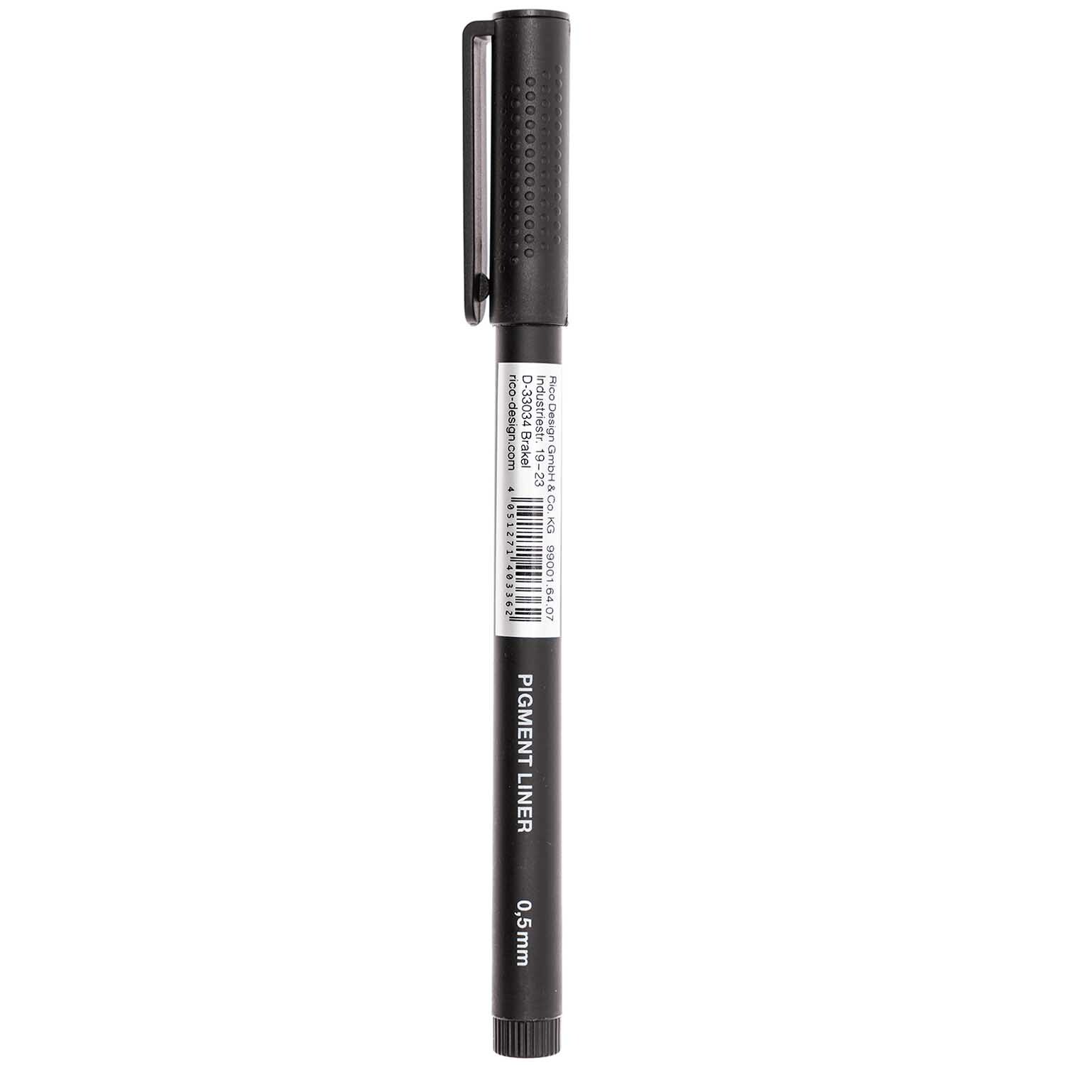 Paper Poetry Pigment Liner in Schwarz von Rico Design, ideal für präzises Zeichnen und Skizzieren.
