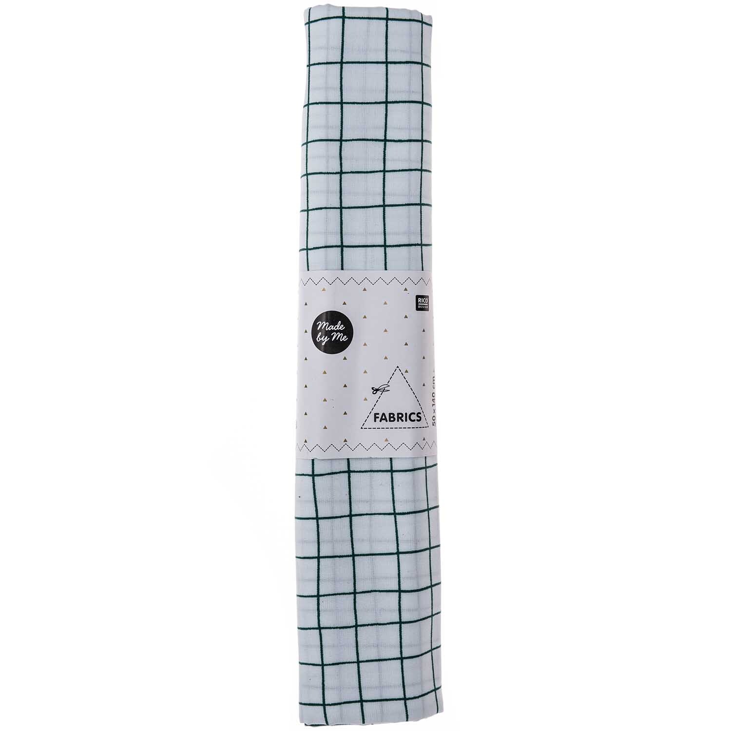 Druckstoff Hygge kariert weiß-grün 50x140cm von Rico Design