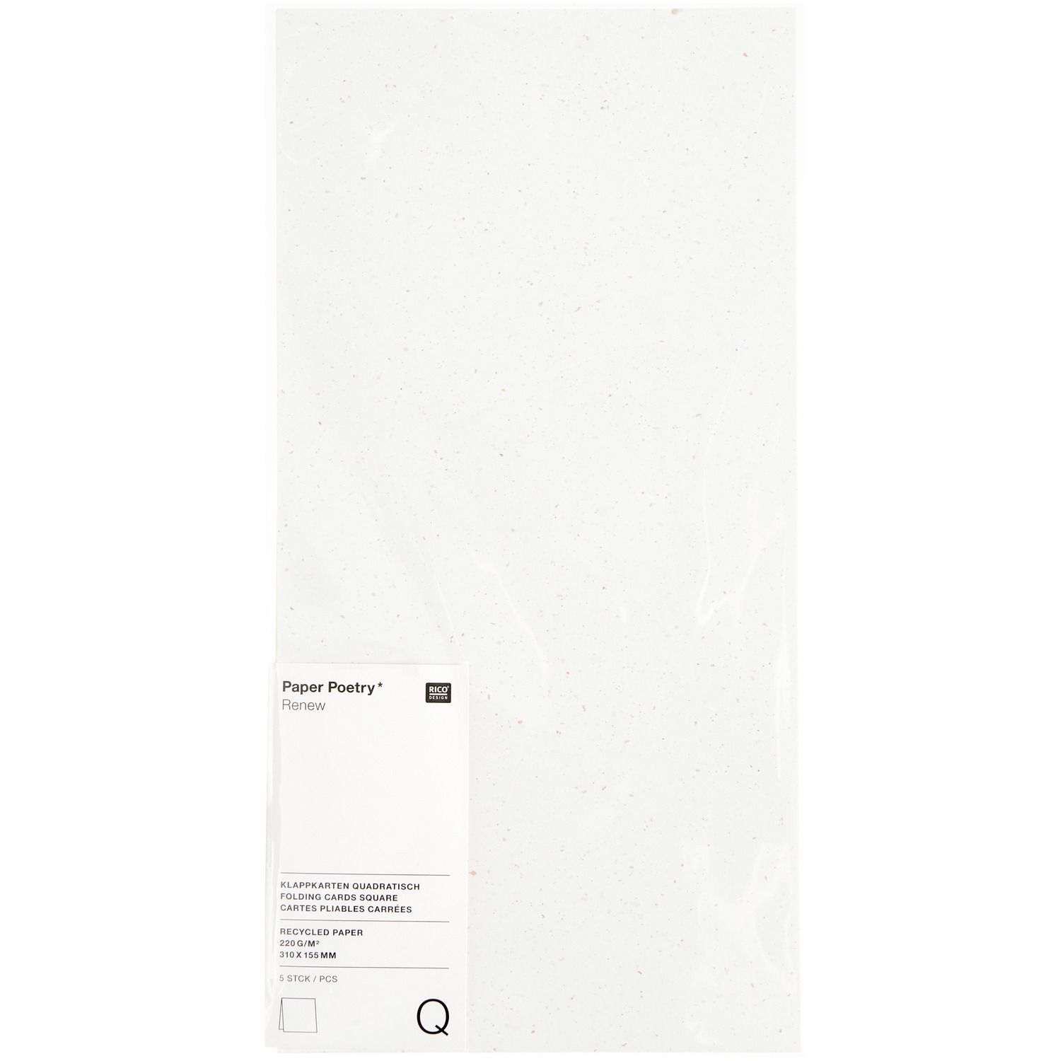 Paper Poetry Renew Karten Quadratisch 5 Stück Farbe Offwhite-roségold von Rico Design