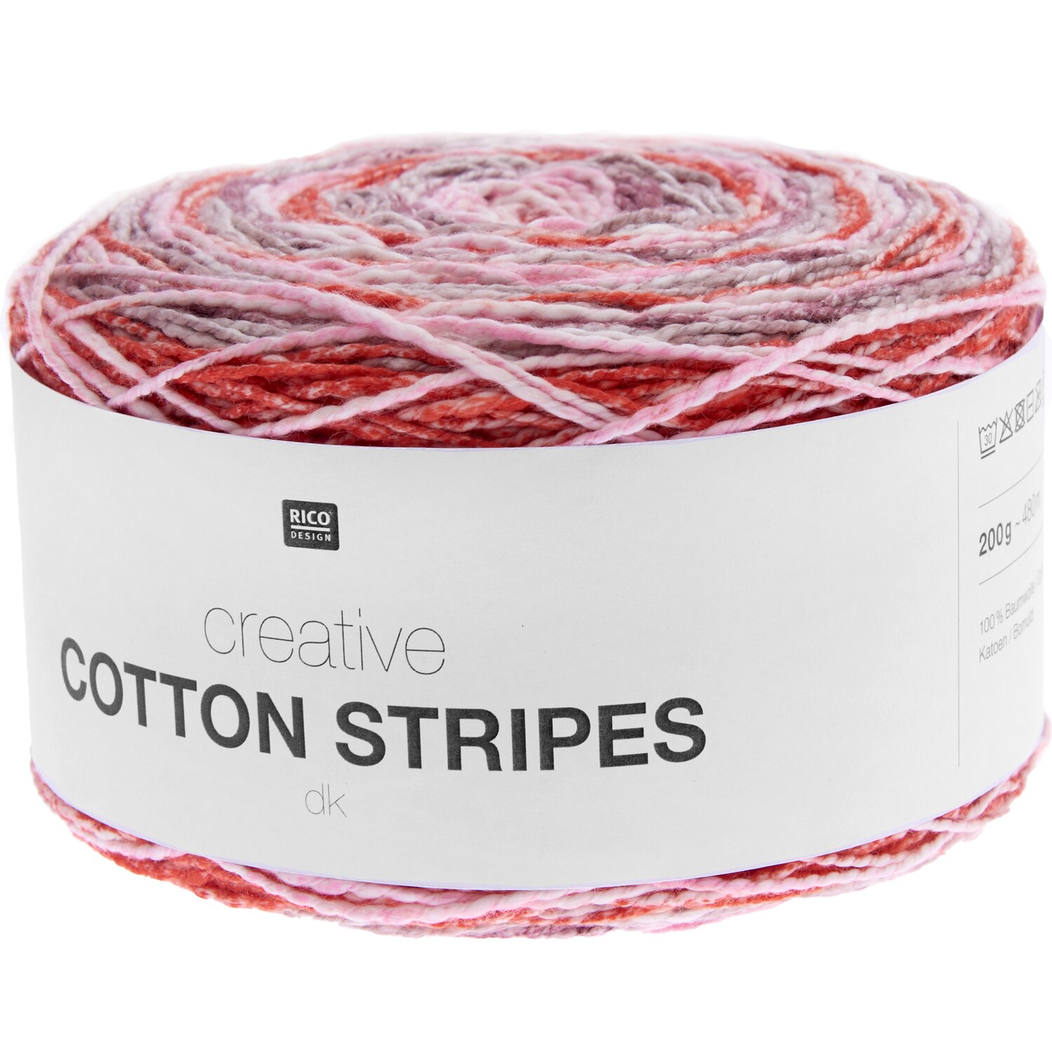 Creative Cotton Stripes dk 250g 480m Farbe Berries von Rico Design