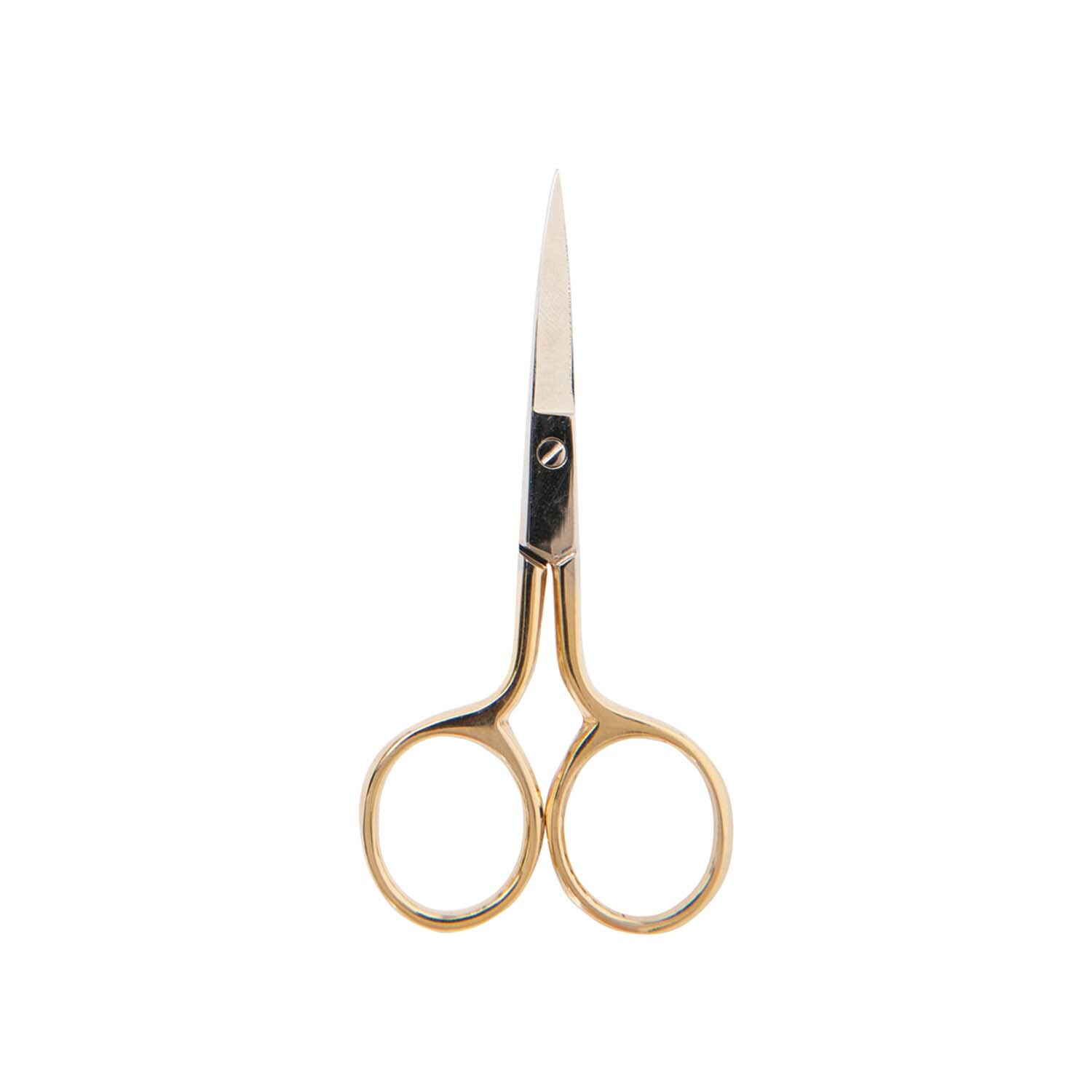 Handarbeitsschere 9,5cm von Rico Design in elegantem Goldton, ideal für präzises Schneiden.