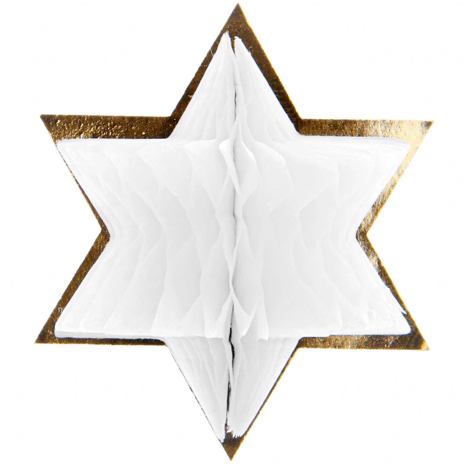 Paper Poetry Wabenpapiersticker in Sternform, dekorativ mit goldenen Akzenten von Rico Design.