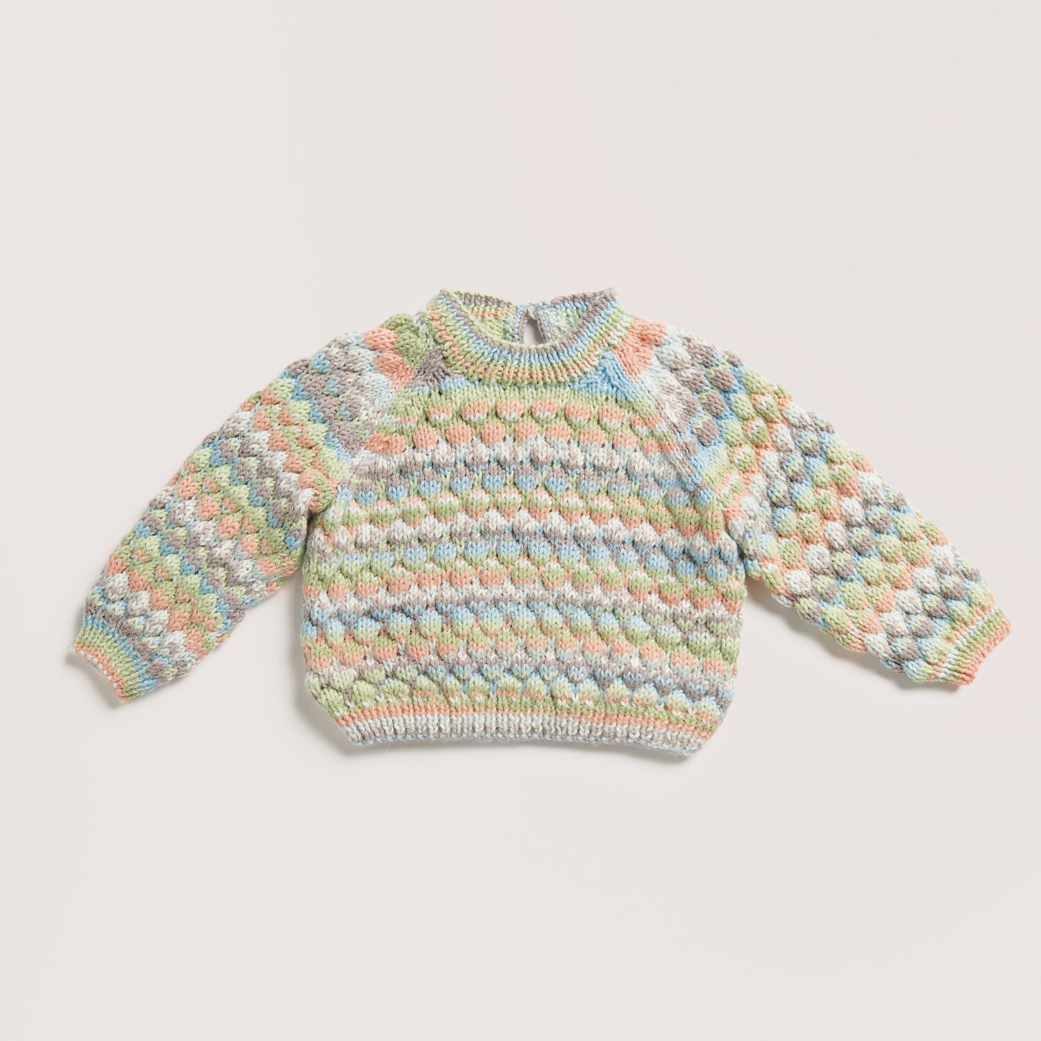 Strickset Pullover Modell 16 aus Baby 042, bunter Pullover aus Rico Baby Dream dk A Luxury Touch.