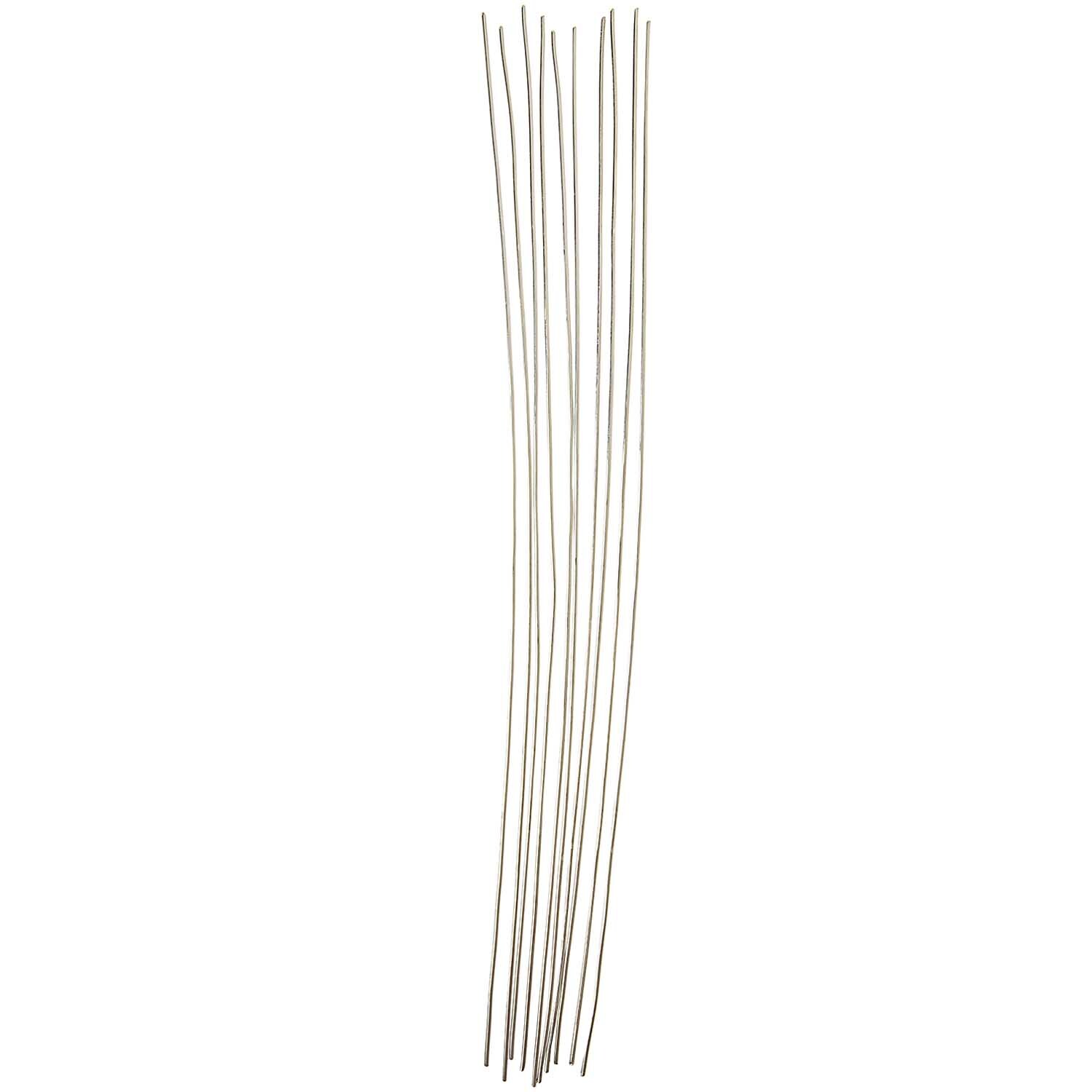 Alu-Drahtstäbe 2mm 40 cm 10 Stück von Preissler, silberne Metallstäbe, vertikal angeordnet.