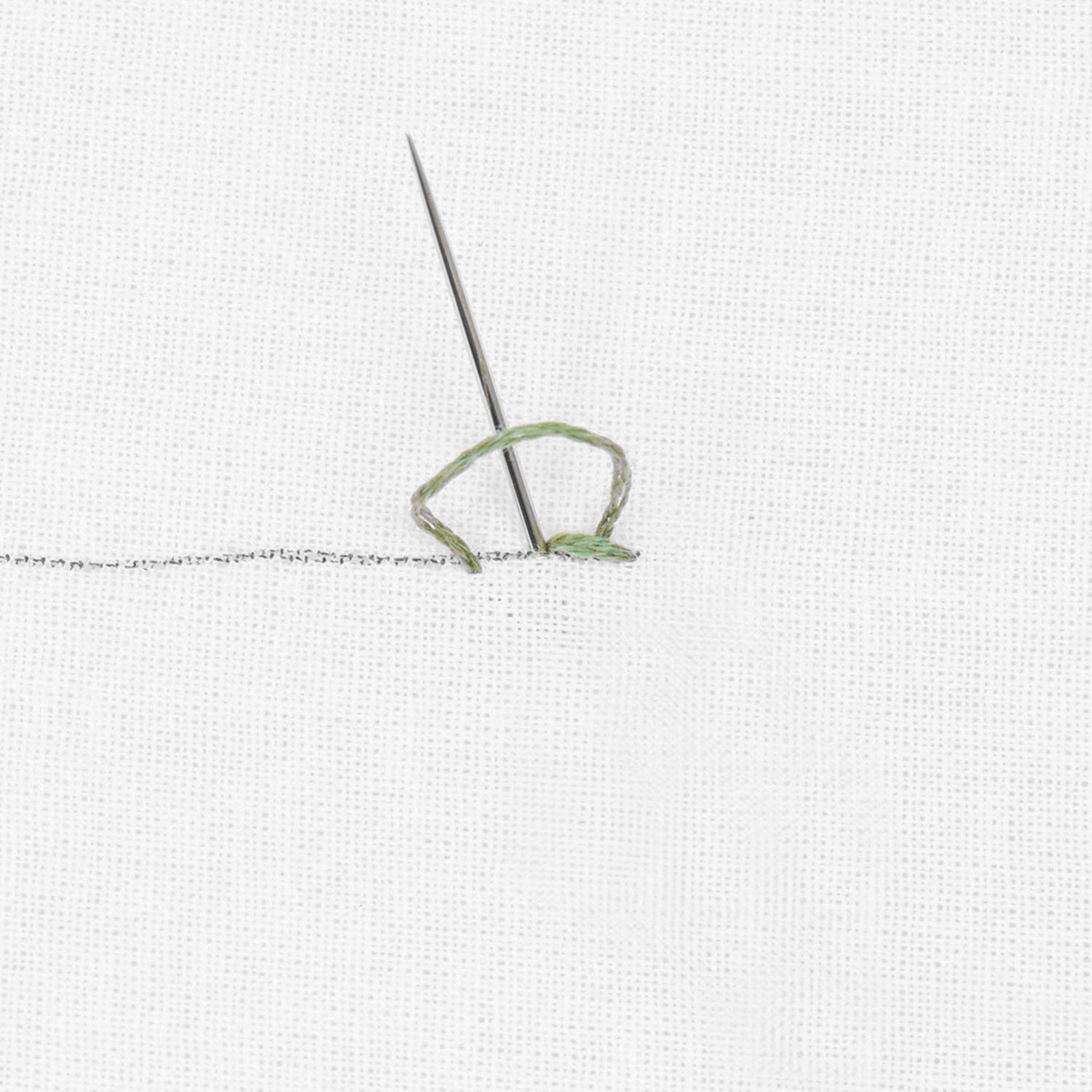 Schritt 7 in der Stickanleitung für einen Stielstich
