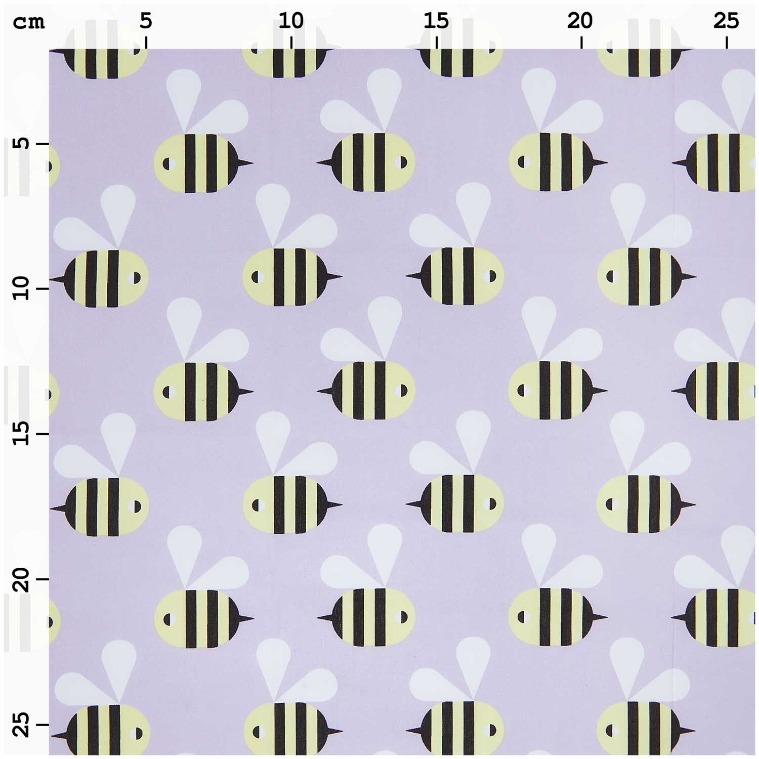 Meterware Baumwoll-Popelin flieder Bienen von Rico Design