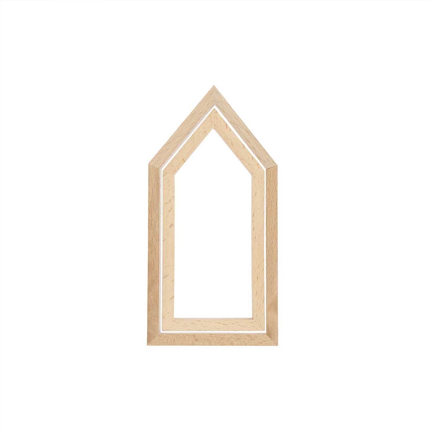 Dekorahmen Haus Hochformat von Rico Design: Ein hölzerner Rahmen in Hausform, ideal für kreative Dekorationen.