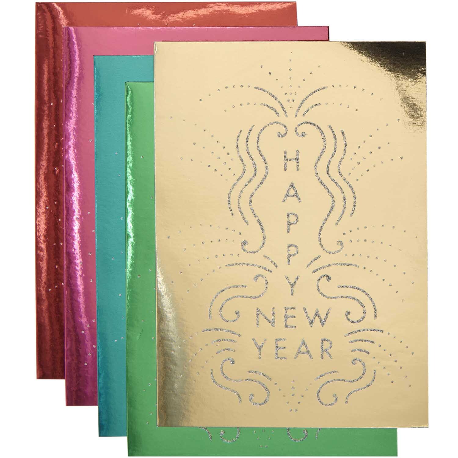 Paper Poetry Kartenset Happy New Year: Ein 20-teiliges Set mit bunten Karten von Rico Design.