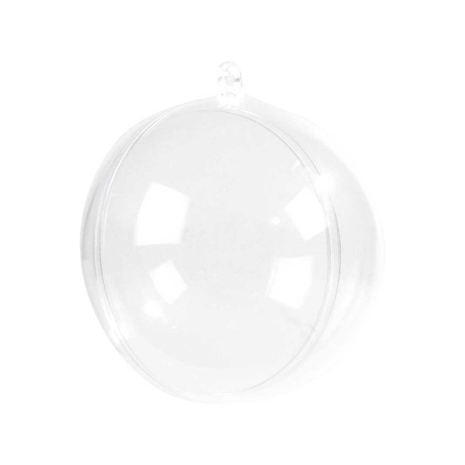 Kunststoffkugel klar von Rico Design, transparent. Die Kugel ist glatt und durchsichtig, ideal für kreative Dekorationen.