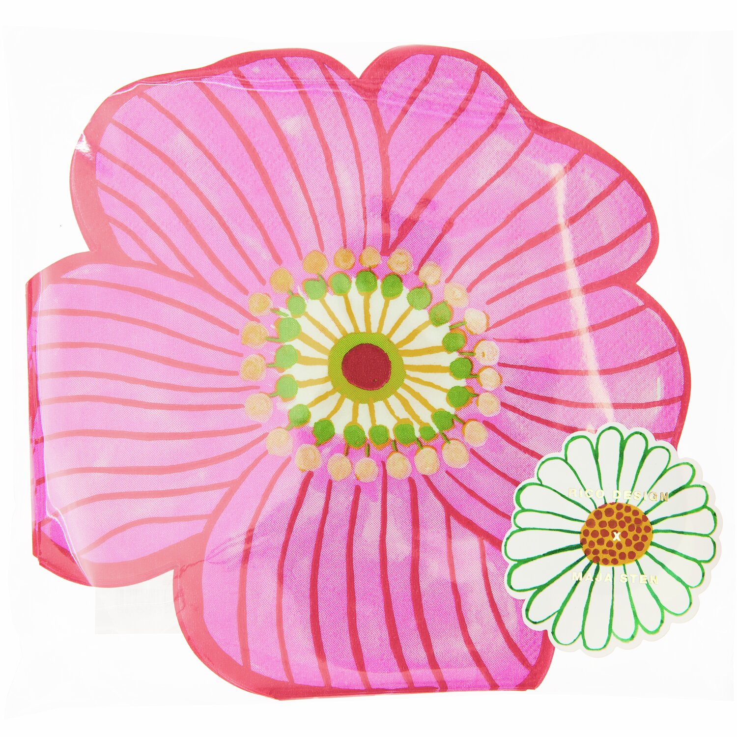 Servietten Blume Pink 32x30,5cm 20 Stück von Rico Design