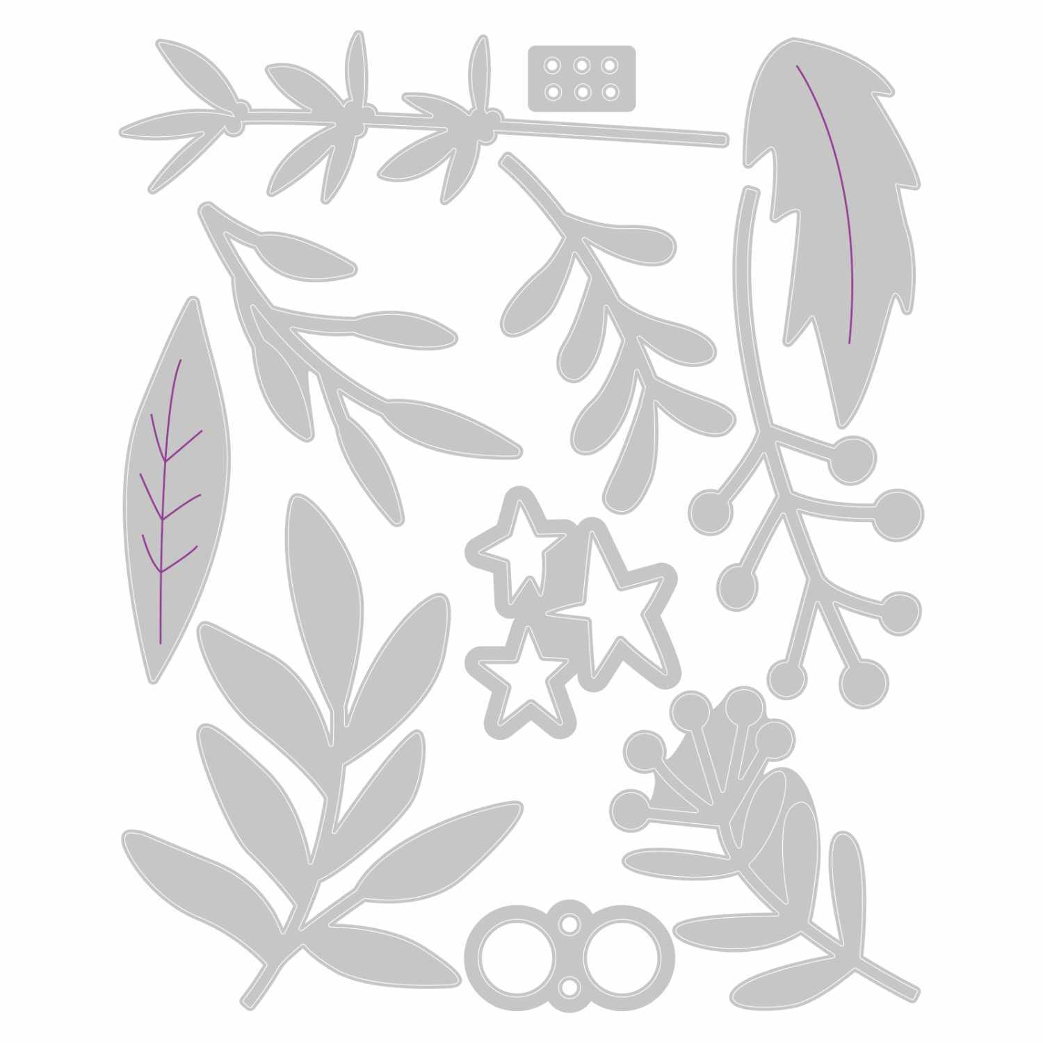 Thinlits Die Set Buds & Branches von idee. Creativmarkt