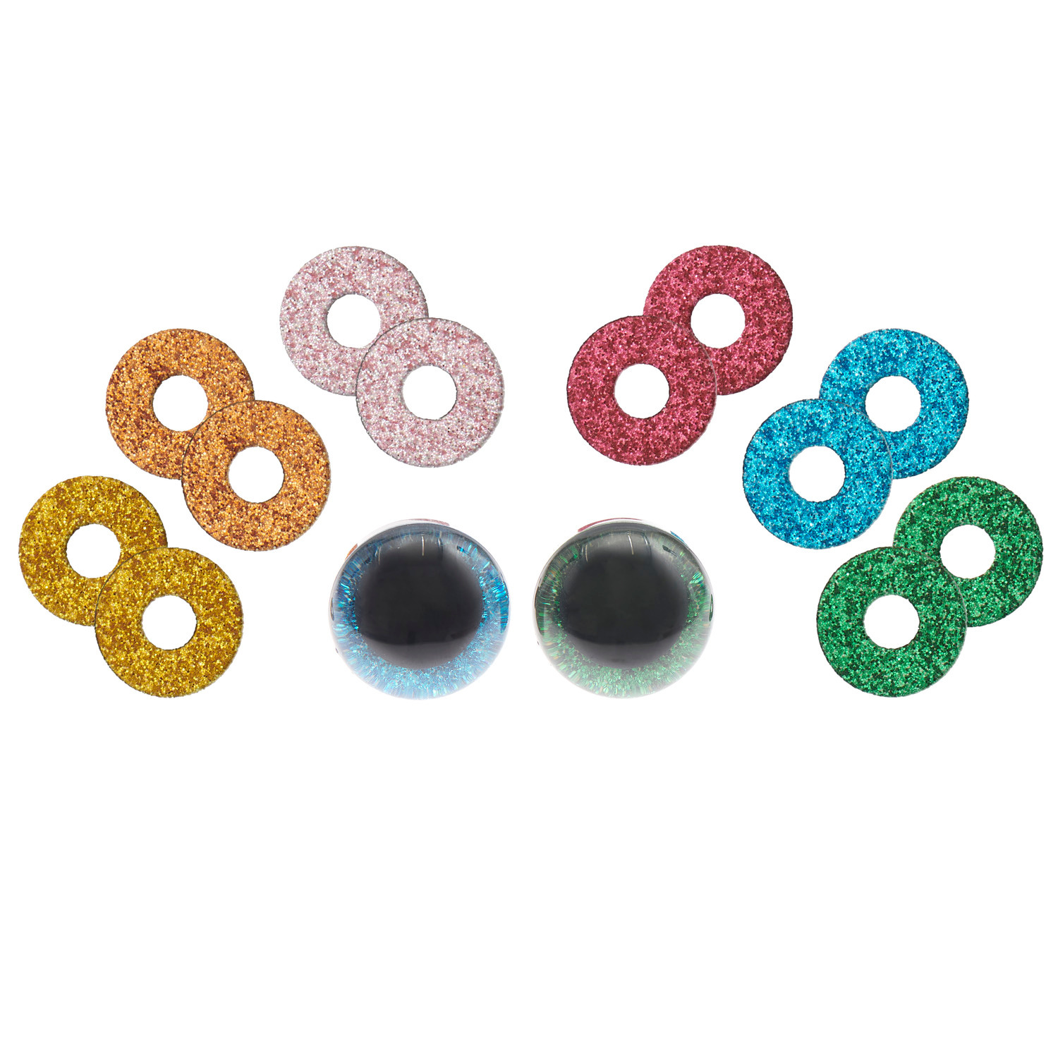 Sicherheitsaugen-Set für Kuscheltiere in 6 Farben von Rico Design, inklusive 1 Paar 20mm Augen, ideal für kreative Bastelprojekte.